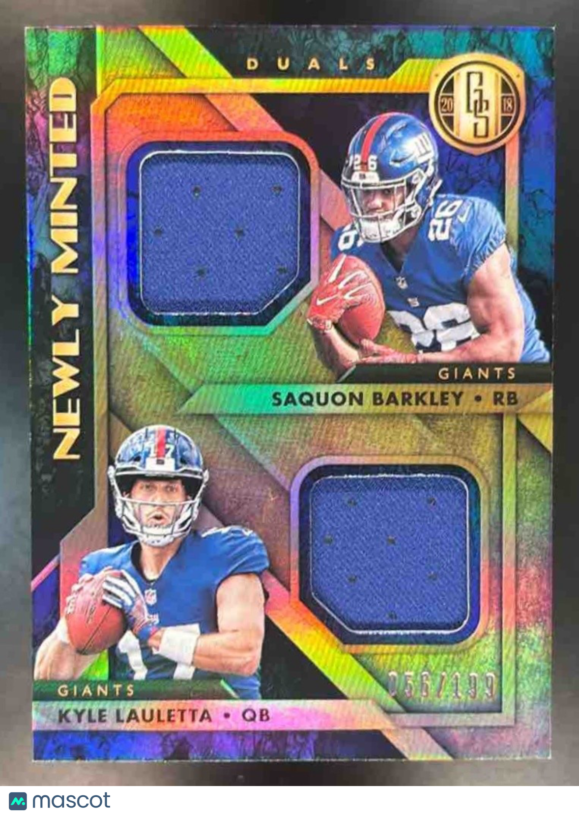 2018 Gold Standard Kyle Lauletta Saquon Barkley Newly Minted Dual Patch /199 RC - Sports Cards