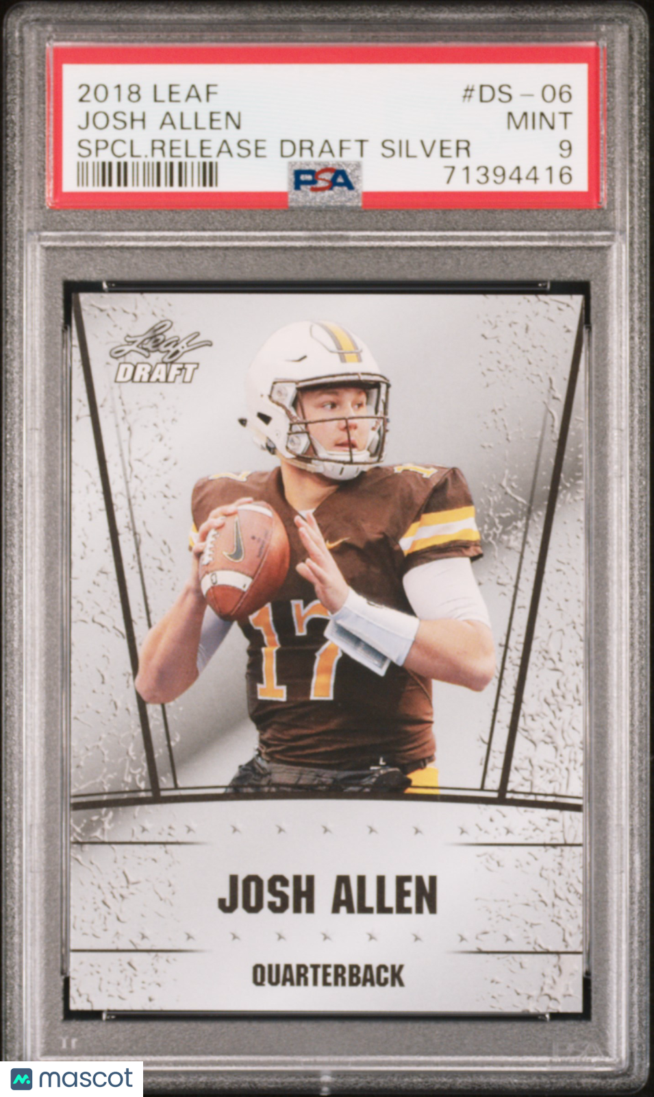 2018 Leaf Special Release Draft Silver Josh Allen Rookie #DS-06 PSA 9 MINT - Graded Sports Cards