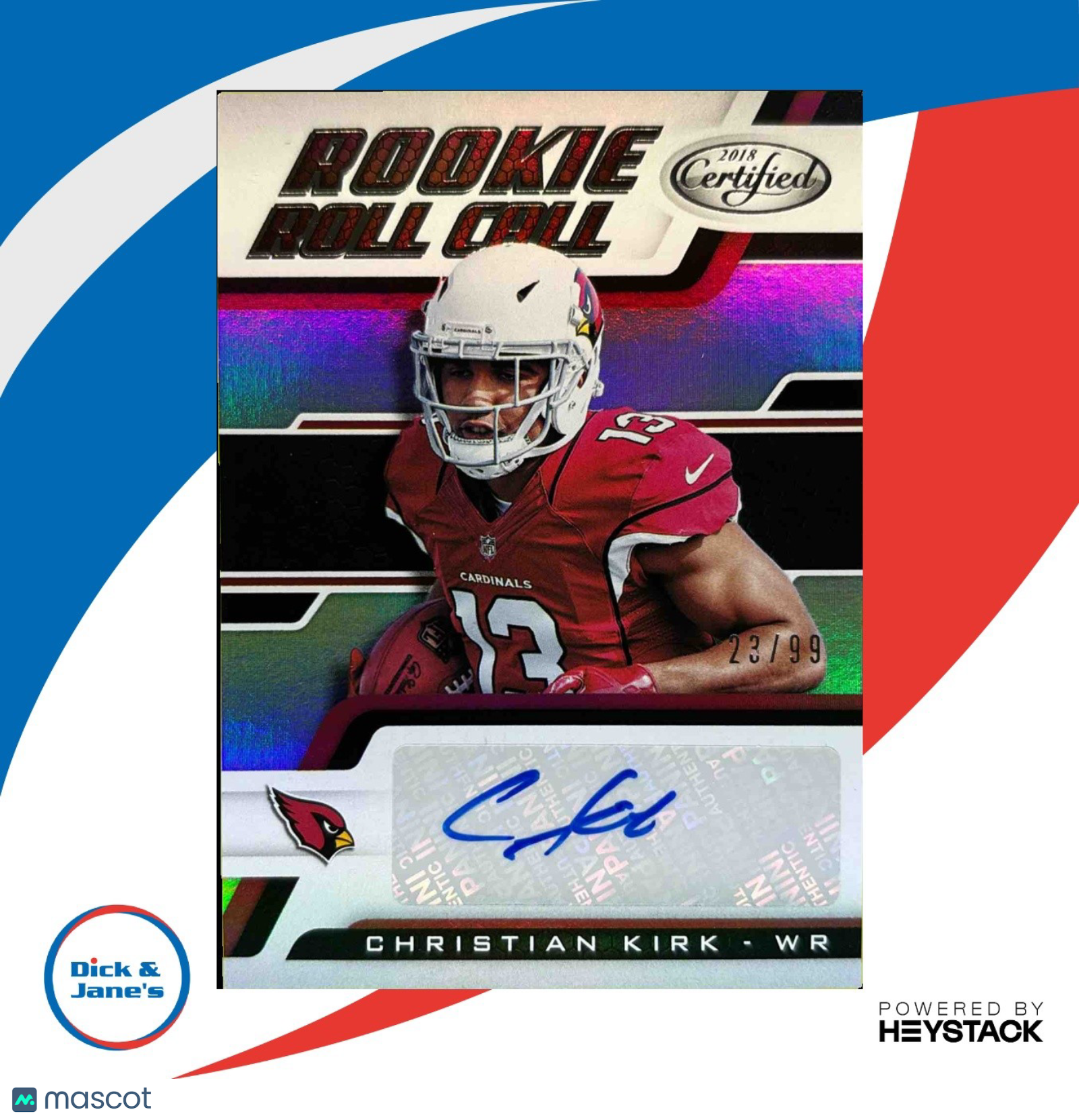 2018 Panini Certified Christian Kirk Rookie Roll Call Signatures 23/99 RC Auto - Sports Cards