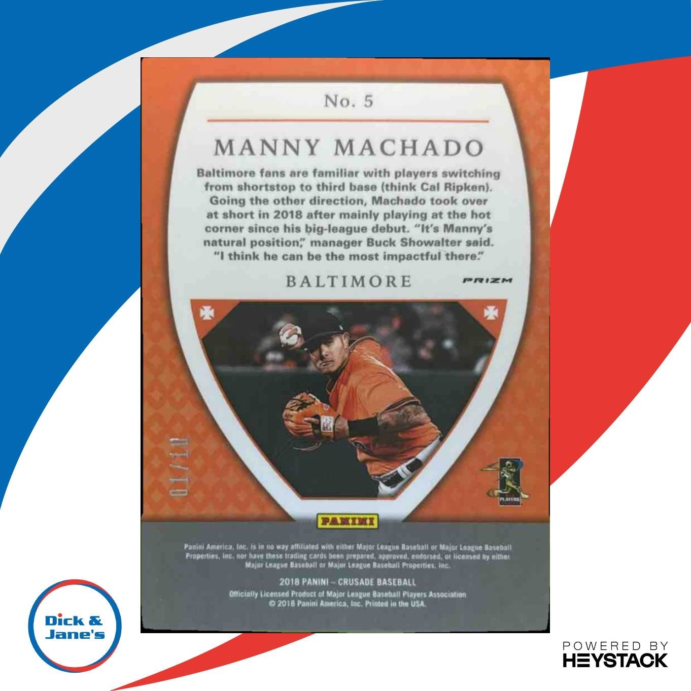 2018 Panini Chronicles Manny Machado Crusade Gold /10 #5 Baltimore Orioles - Sports Cards