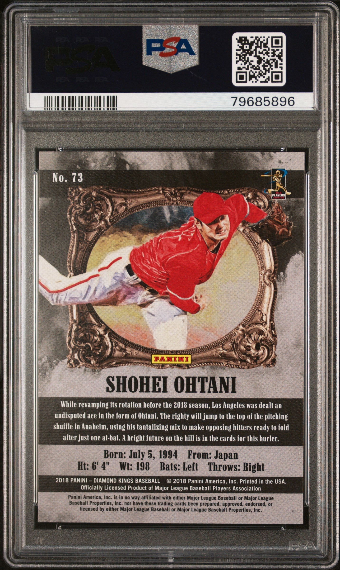 2018 Panini Diamond Kings Shohei Ohtani Sepia Rookie Insert #73 PSA 10 GEM MINT - Graded Sports Cards