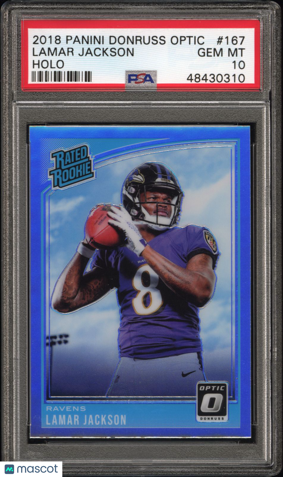 2018 Panini Donruss Optic Lamar Jackson Holo #167 PSA 10 - Graded Sports Cards