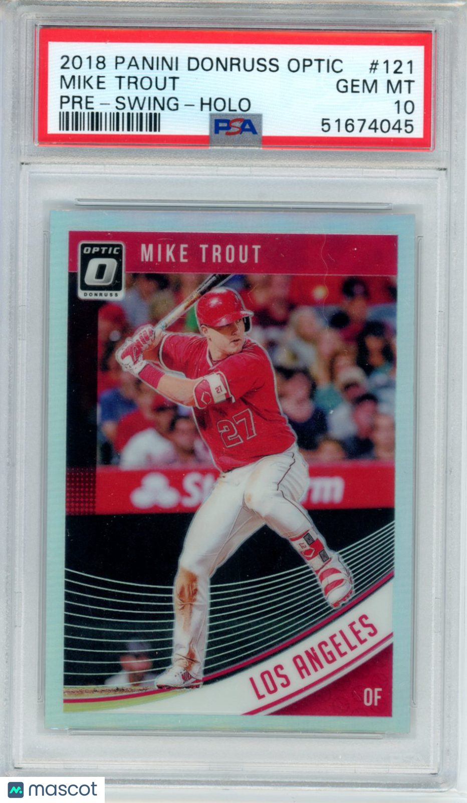 2018 Panini Donruss Optic Mike Trout Pre Swing Holo #121 PSA 10 - Graded Sports Cards