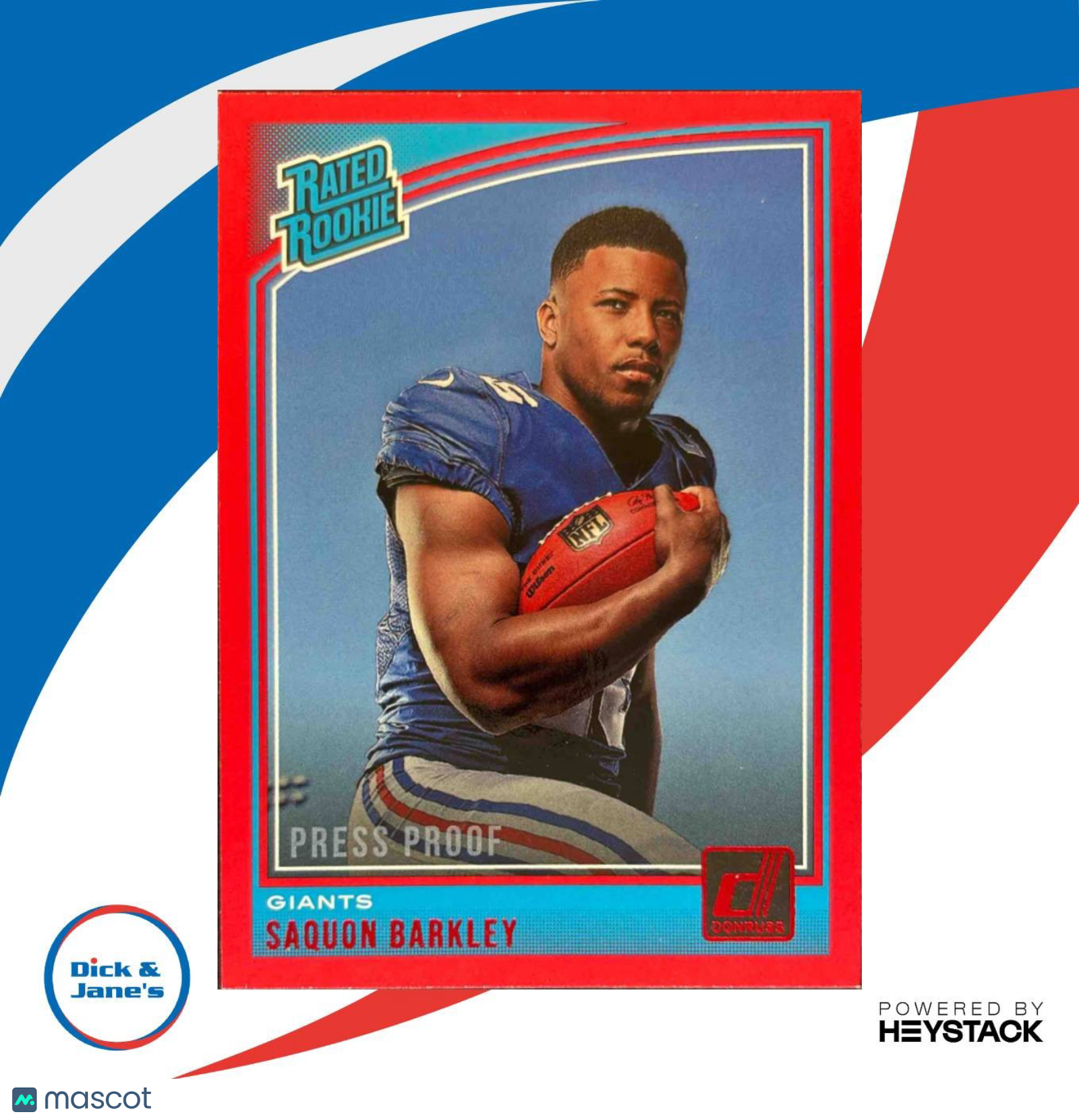 2018 Panini Donruss Saquon Barkley Press Proof Red #306 RC New York Giants - Sports Cards