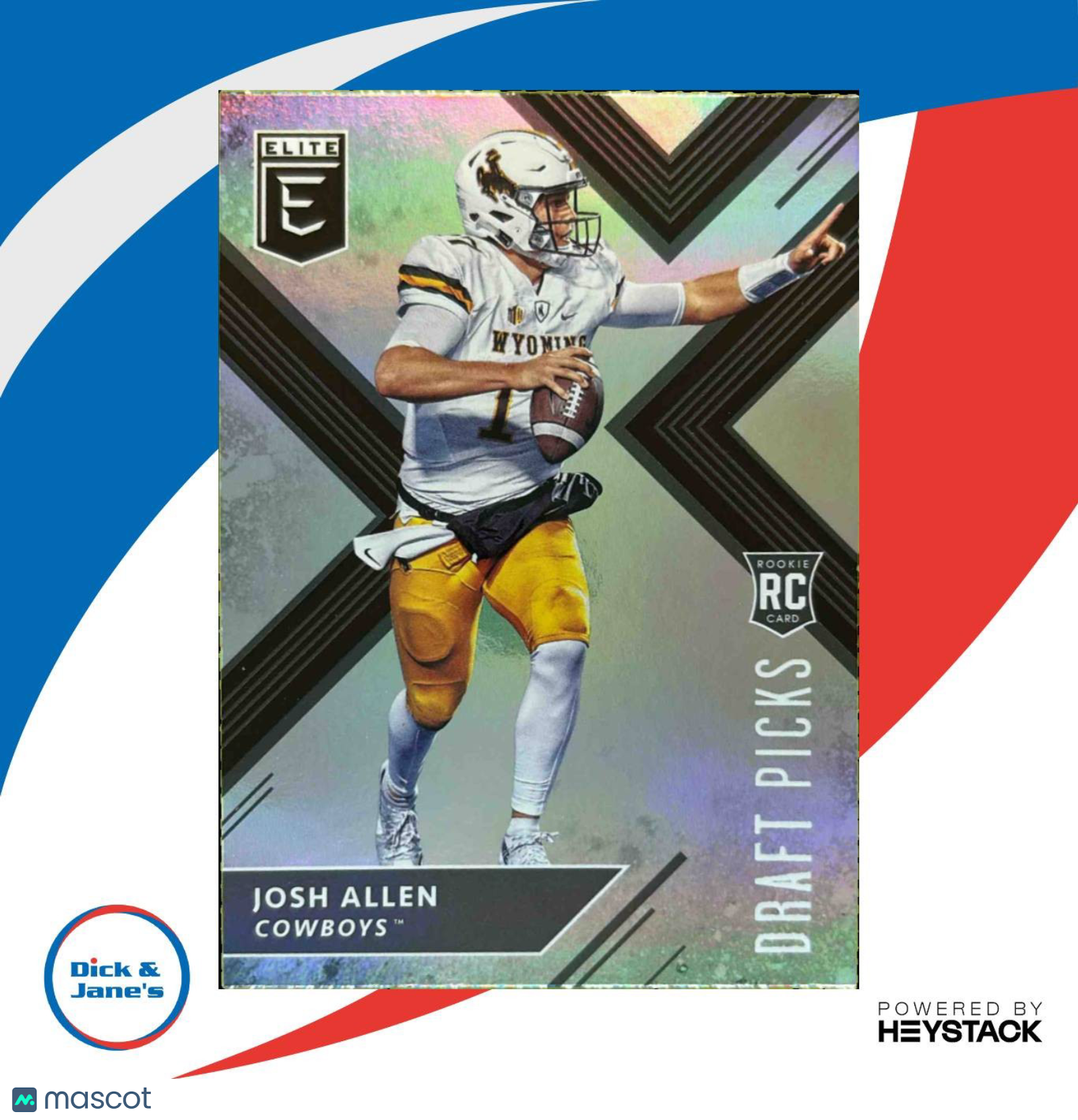 2018 Panini Elite Draft Picks Josh Allen #103 RC Buffalo Bills Wyoming Cowboys - Sports Cards