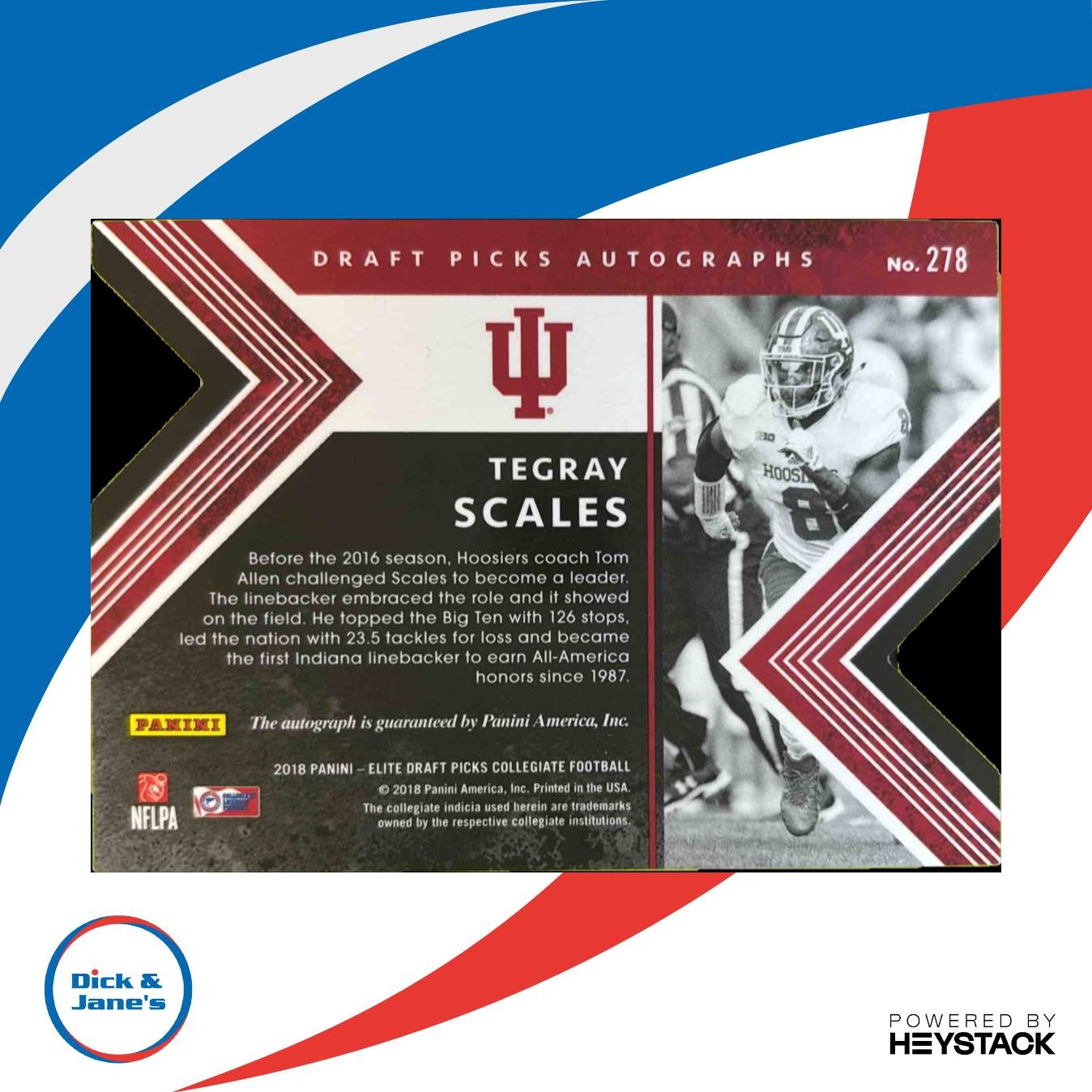 2018 Panini Elite Draft Picks Tegray Scales Auto Status Die Cut Teal 1/1 #278 RC - Sports Cards