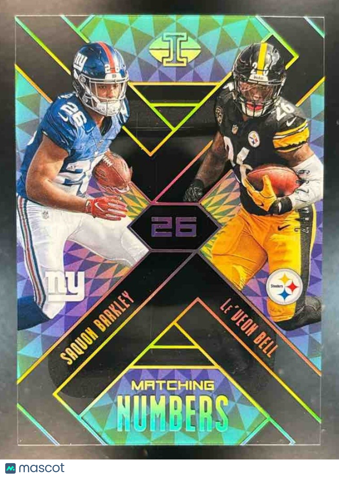 2018 Panini Illusions Le Veon Bell Saquon Barkley Matching Numbers Gold /299 #12 - Sports Cards