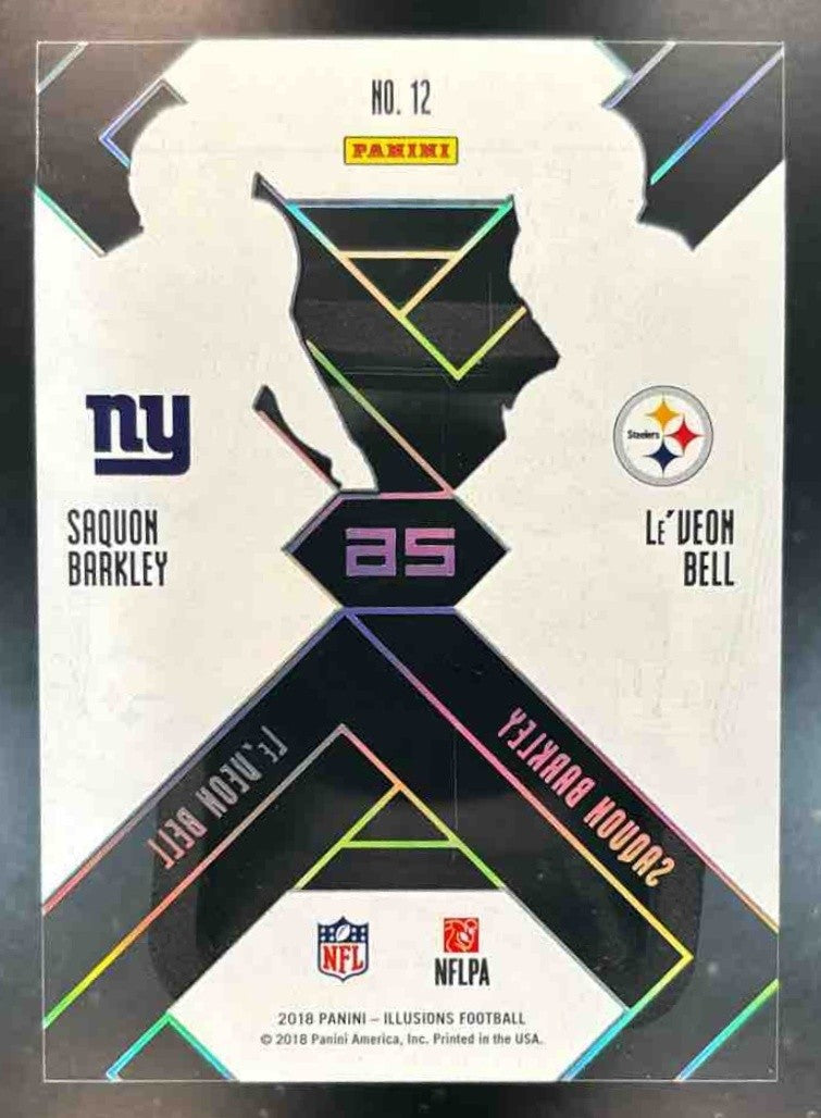 2018 Panini Illusions Le Veon Bell Saquon Barkley Matching Numbers Gold /299 #12 - Sports Cards