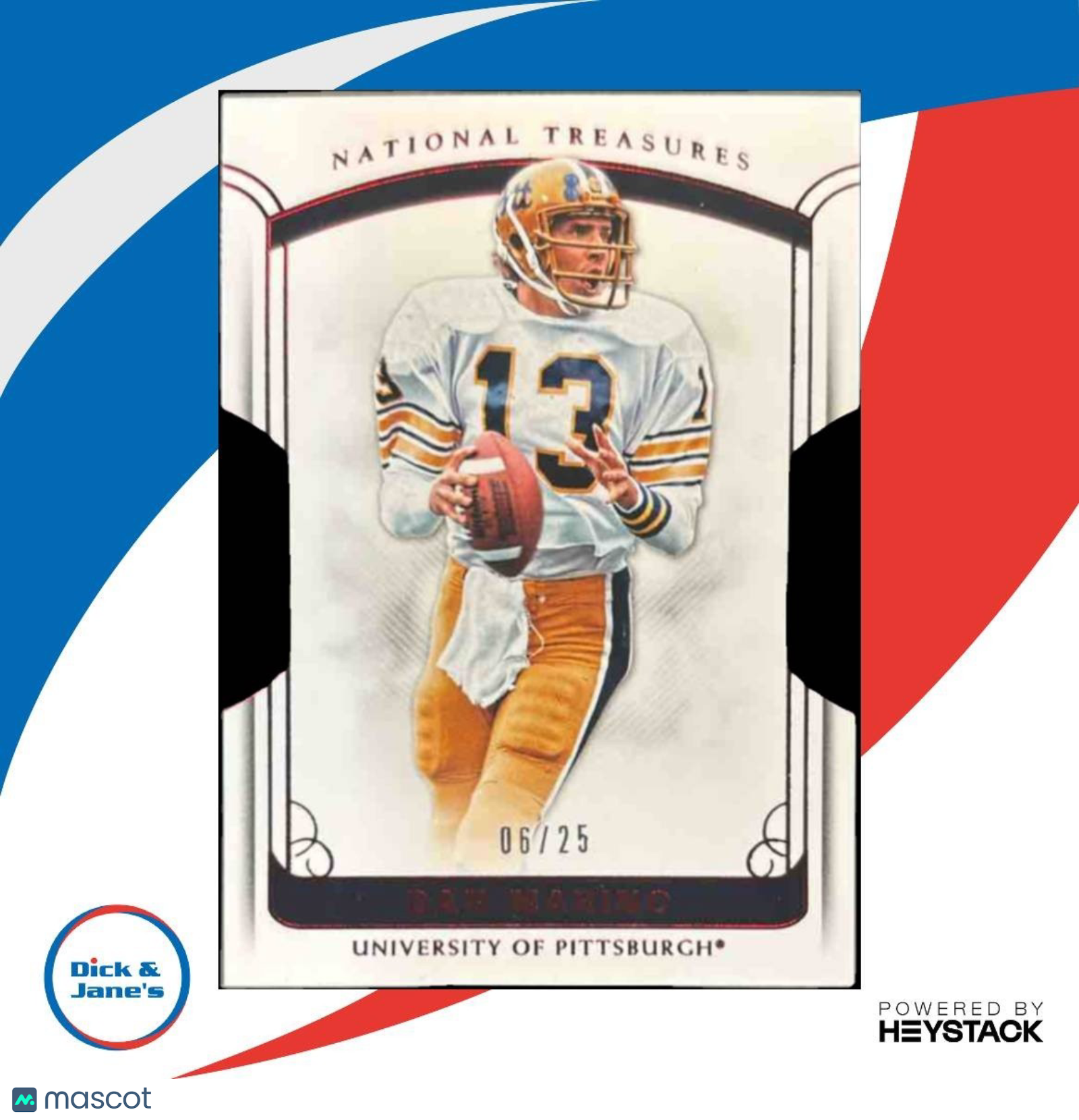 2018 Panini National Treasures Collegiate Dan Marino Century Red /25 #9 - Sports Cards