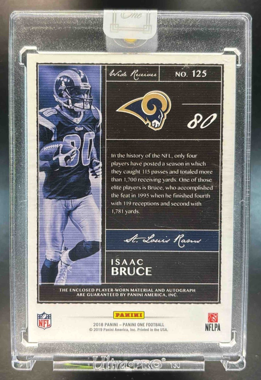 2018 Panini One Isaac Bruce Patch Auto Bronze /49 #125 St. Louis Rams - Sports Cards