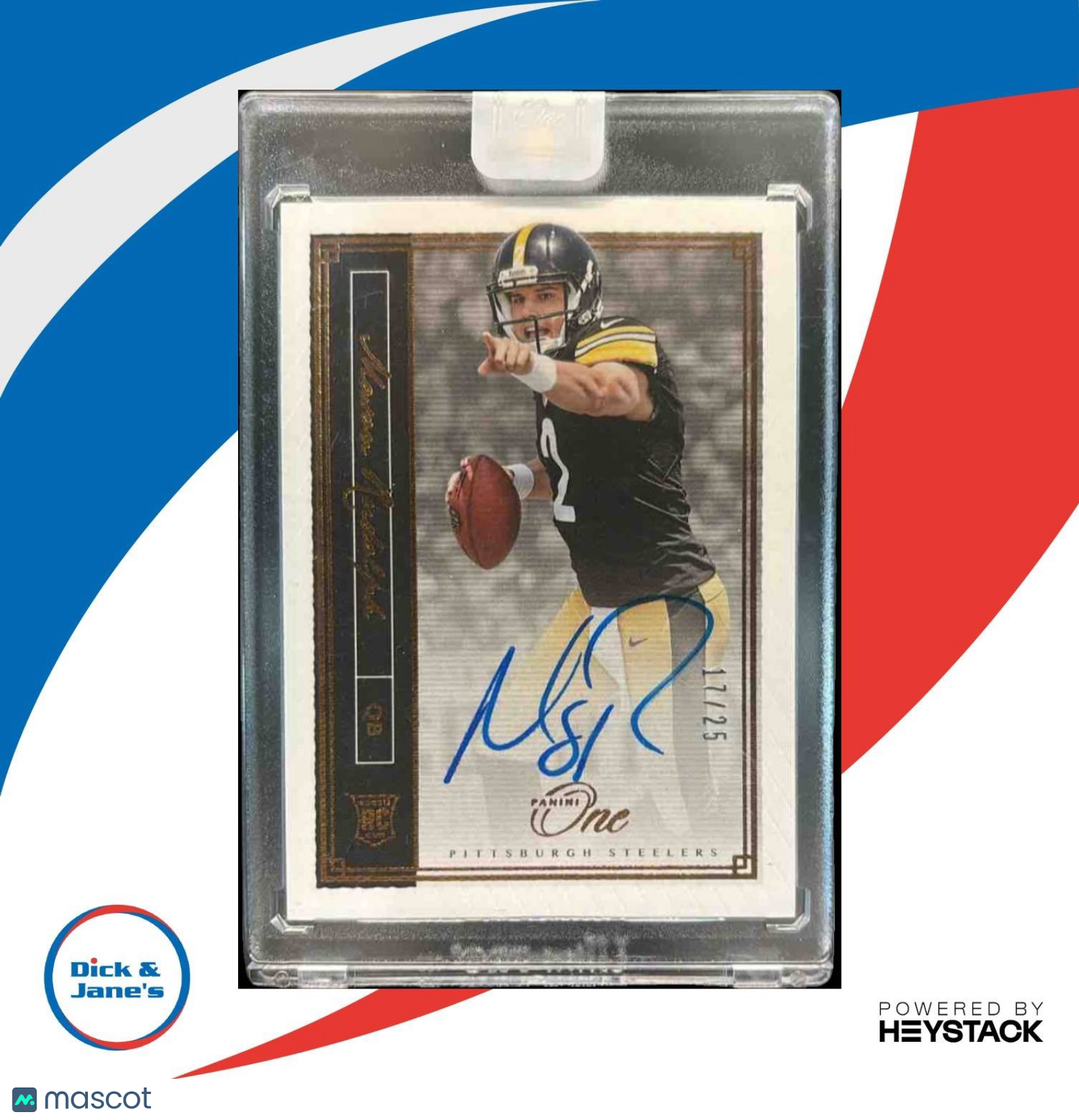 2018 Panini One Mason Rudolph Rookie Auto Bronze /25 #84 RC Pittsburgh Steelers - Sports Cards