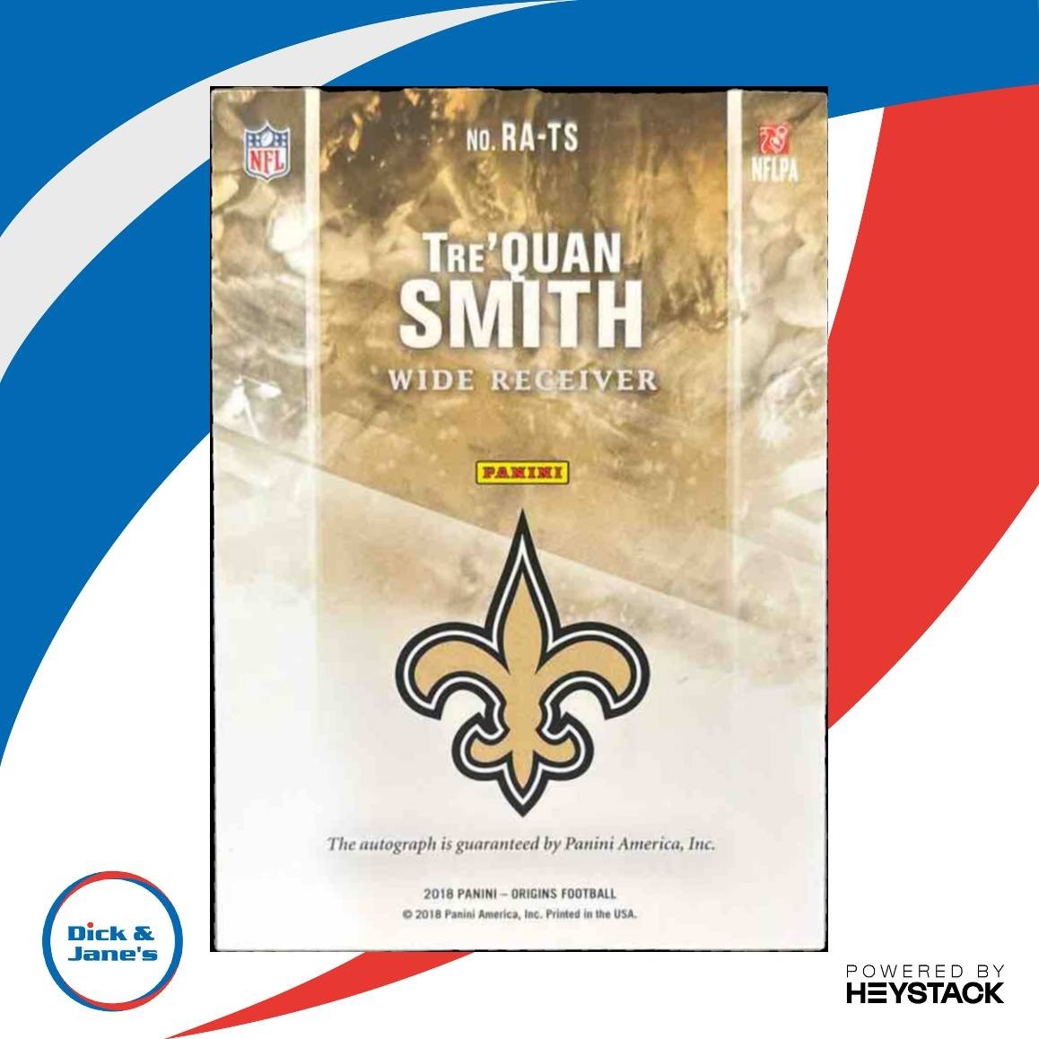 2018 Panini Origins Tre Quan Smith Rookie Auto RC New Orleans Saints - Sports Cards