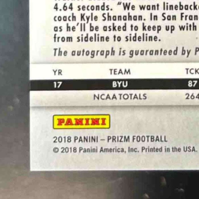 2018 Panini Prizm Fred Warner Rookie Auto Silver #RA-FW RC San Francisco 49ers - Sports Cards