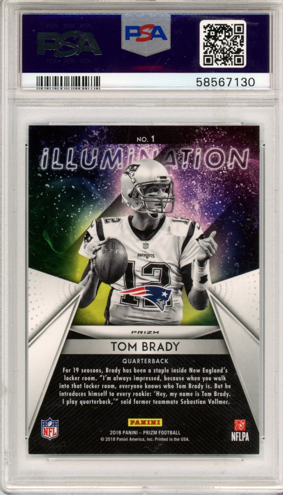 2018 Panini Prizm Illumination Tom Brady #1 PSA 10 GEM MINT New England Patriots - Graded Sports Cards