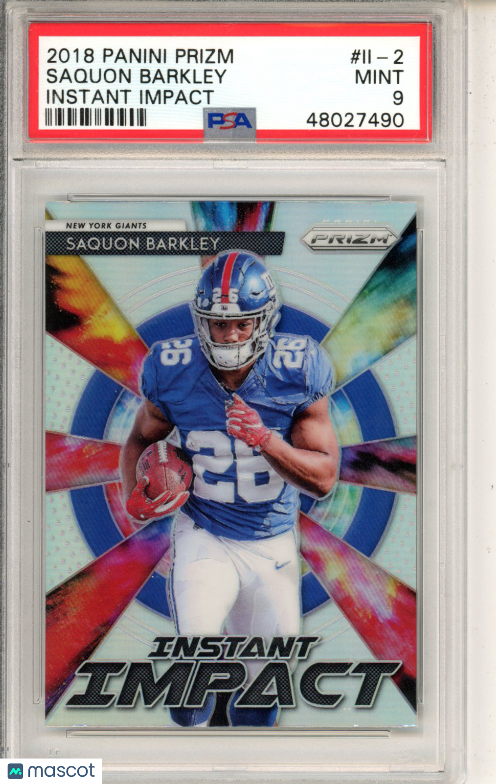 2018 Panini Prizm Instant Impact Saquon Barkley #II 2 PSA 9 New York Giants Graded Sports Cards