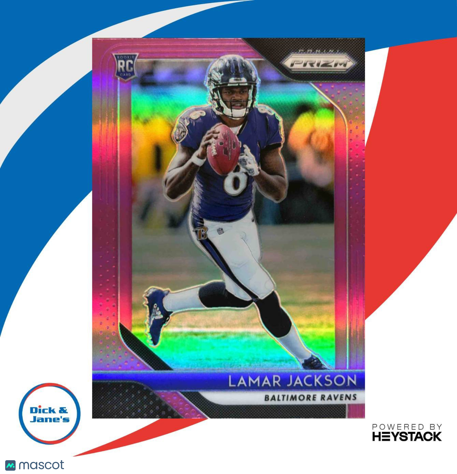 2018 Panini Prizm Lamar Jackson Pink #212 RC Baltimore Ravens - Sports Cards