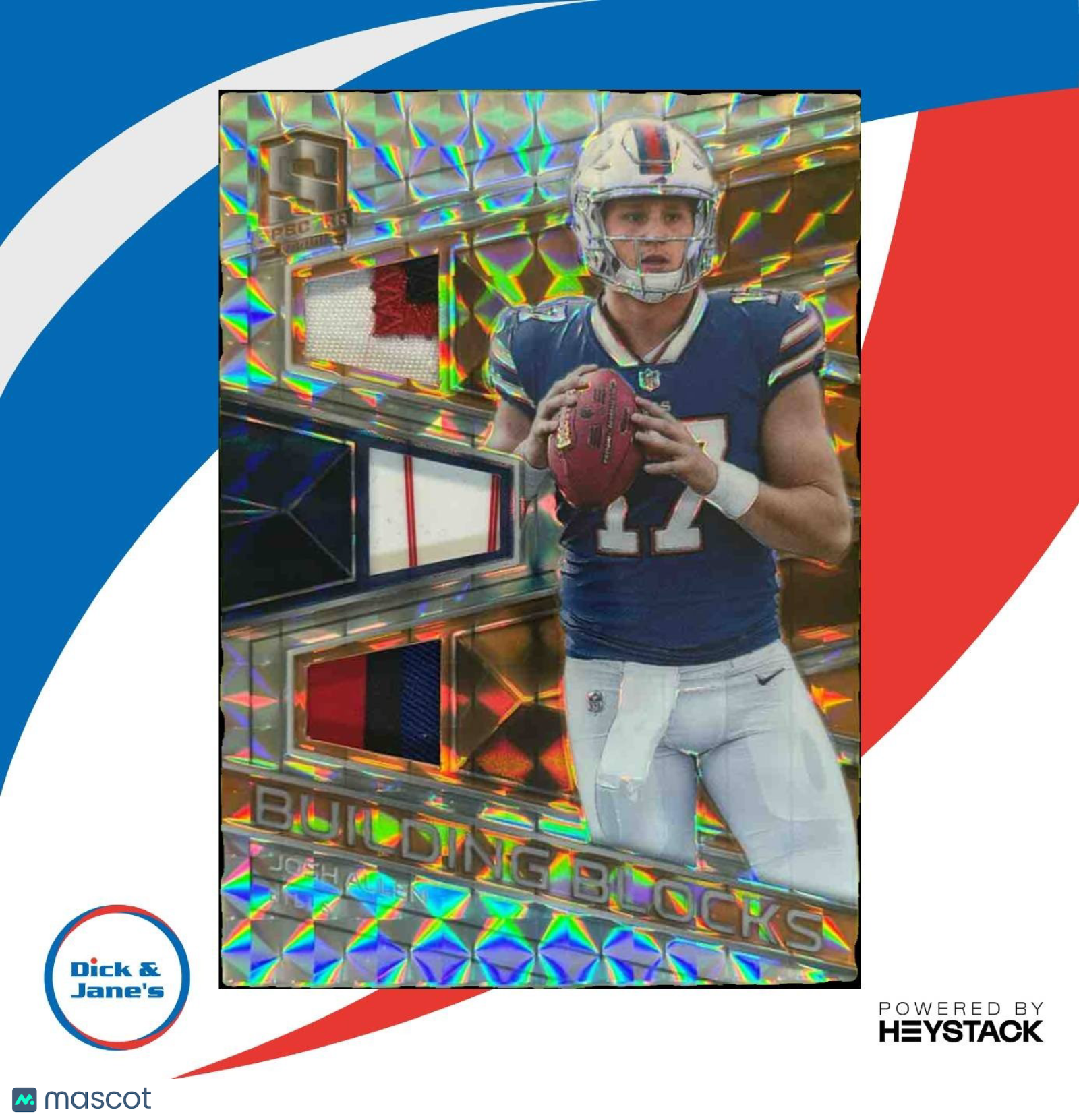 2018 Panini Spectra Josh Allen Building Blocks Orange 5/5 MEM RC Buffalo Bills - Sports Cards
