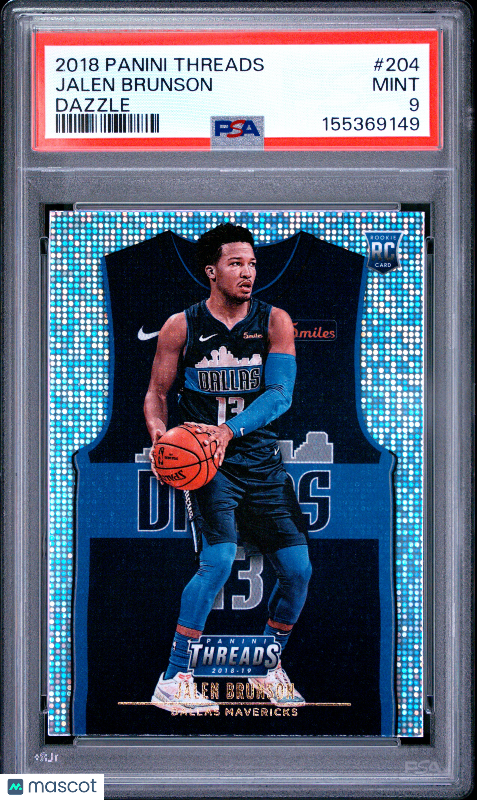 2018 Panini Threads Jalen Brunson Dazzle #204 PSA 9 - Graded Sports Cards