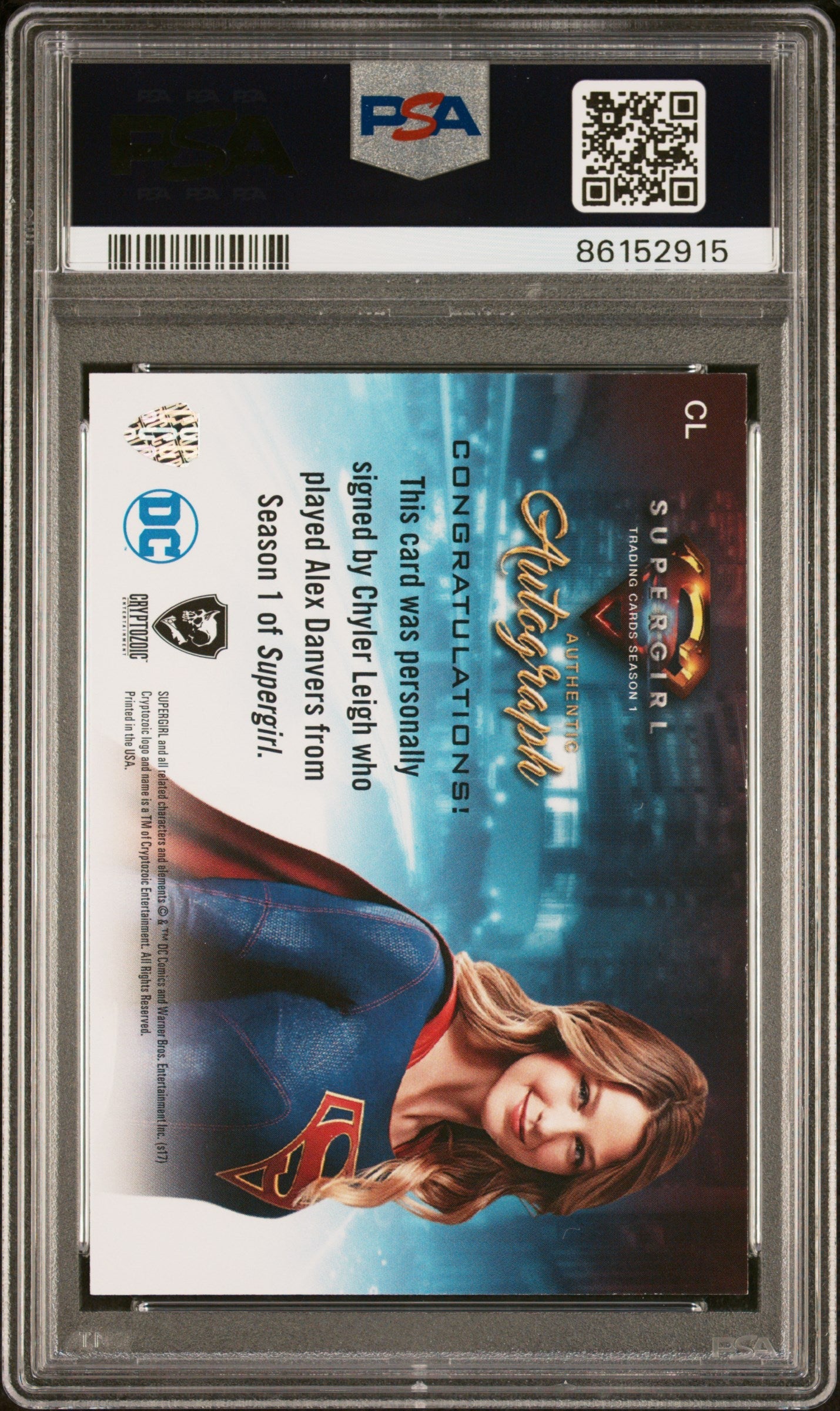 2018 Supergirl Season 1 Autographs Chyler Leigh #CL PSA 8 - Graded Non-Sports Cards