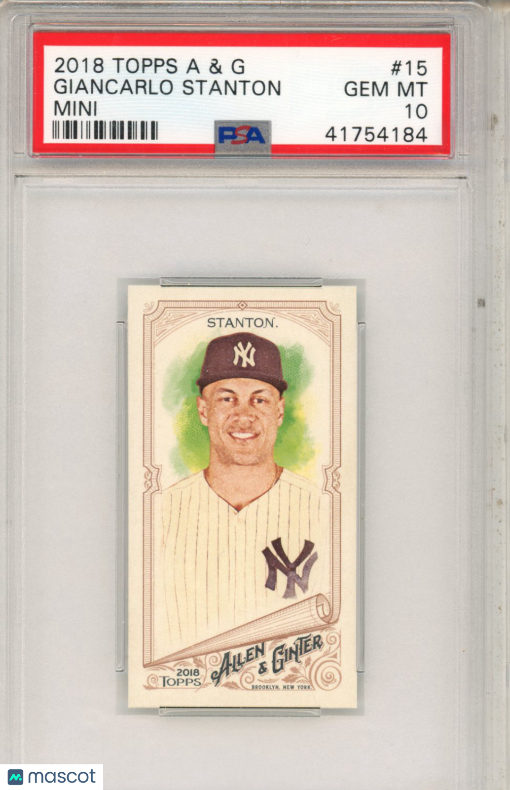 2018 Topps Allen & Ginter Giancarlo Stanton Mini #15 PSA 10 - Graded Sports Cards