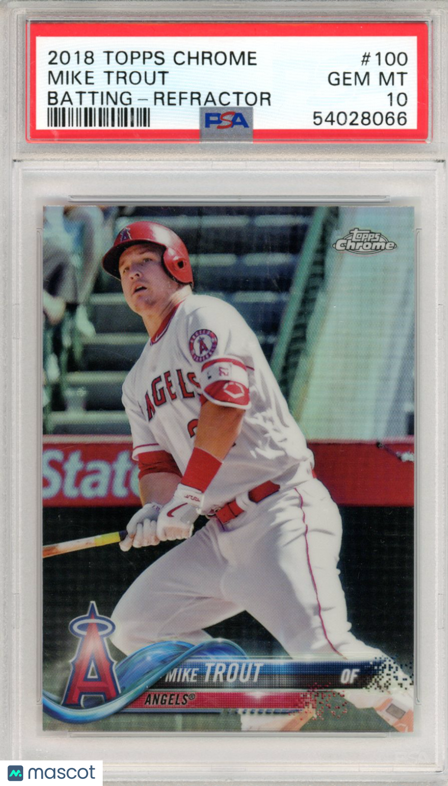 2018 Topps Chrome Mike Trout Refractor #100 PSA 10 - Graded Sports Cards