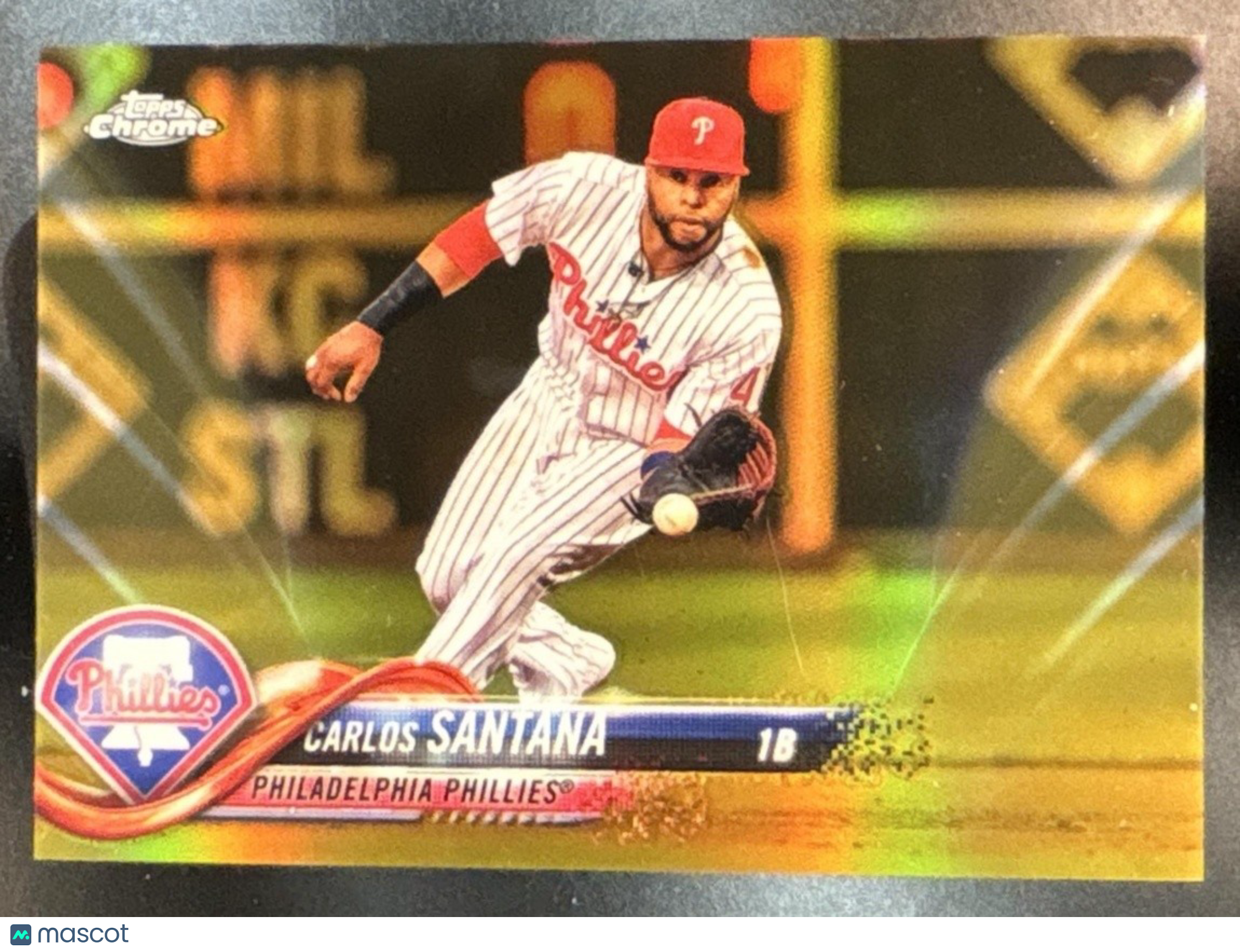 2018 Topps Chrome Update Carlos Santana Gold /50 #HMT43 Philadelphia Phillies - Sports Cards