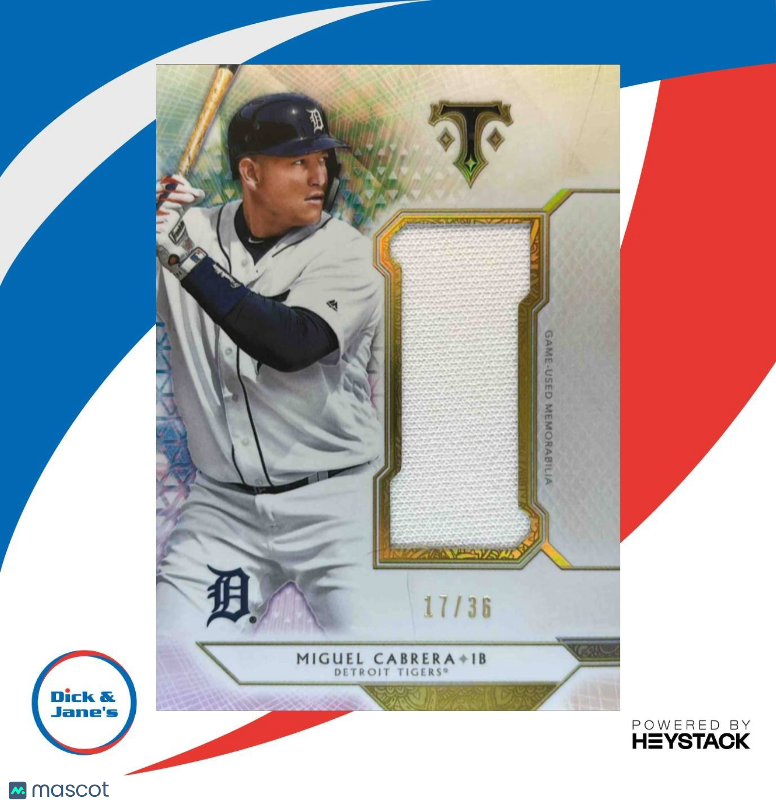 2018 Topps Triple Threads Miguel Cabrera Single Jumbo Relics /36 Detroit Tigers - Sports Cards
