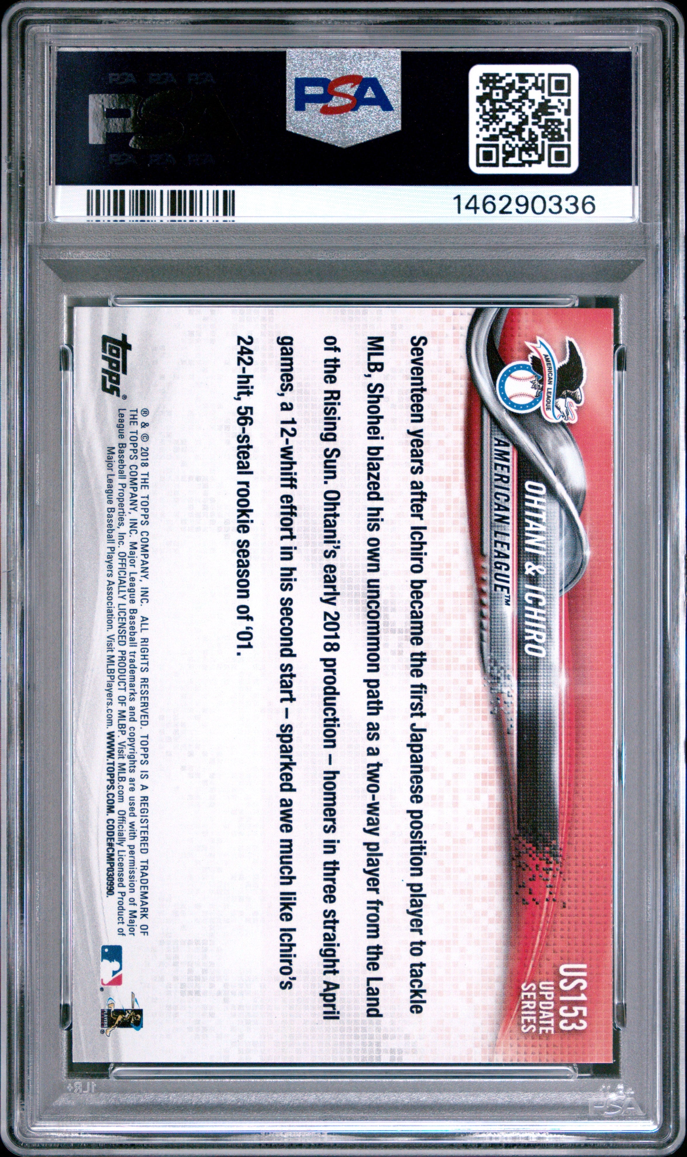 2018 Topps Update Ichiro S. Ohtani #US153 PSA 10 GEM MINT - Graded Sports Cards