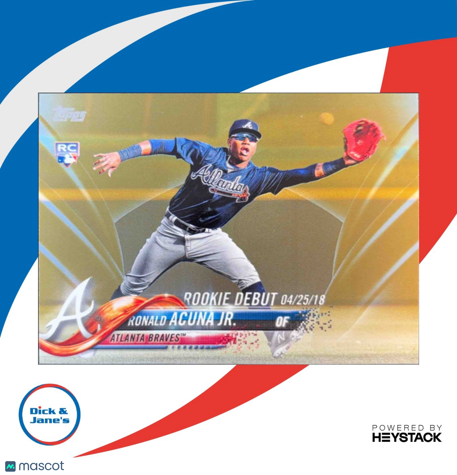 2018 Topps Update Ronald Acuna Jr. Gold 1007/2018 #US252 RC Atlanta Braves - Sports Cards