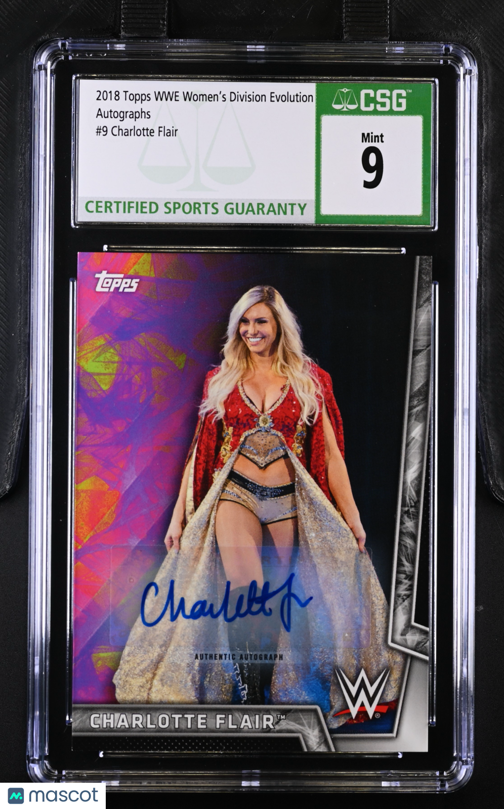 2018 Women’s Division Evolution Charlotte Flair Auto 192/199 CGC 9 MINT AUTO 10 - Graded Sports Cards