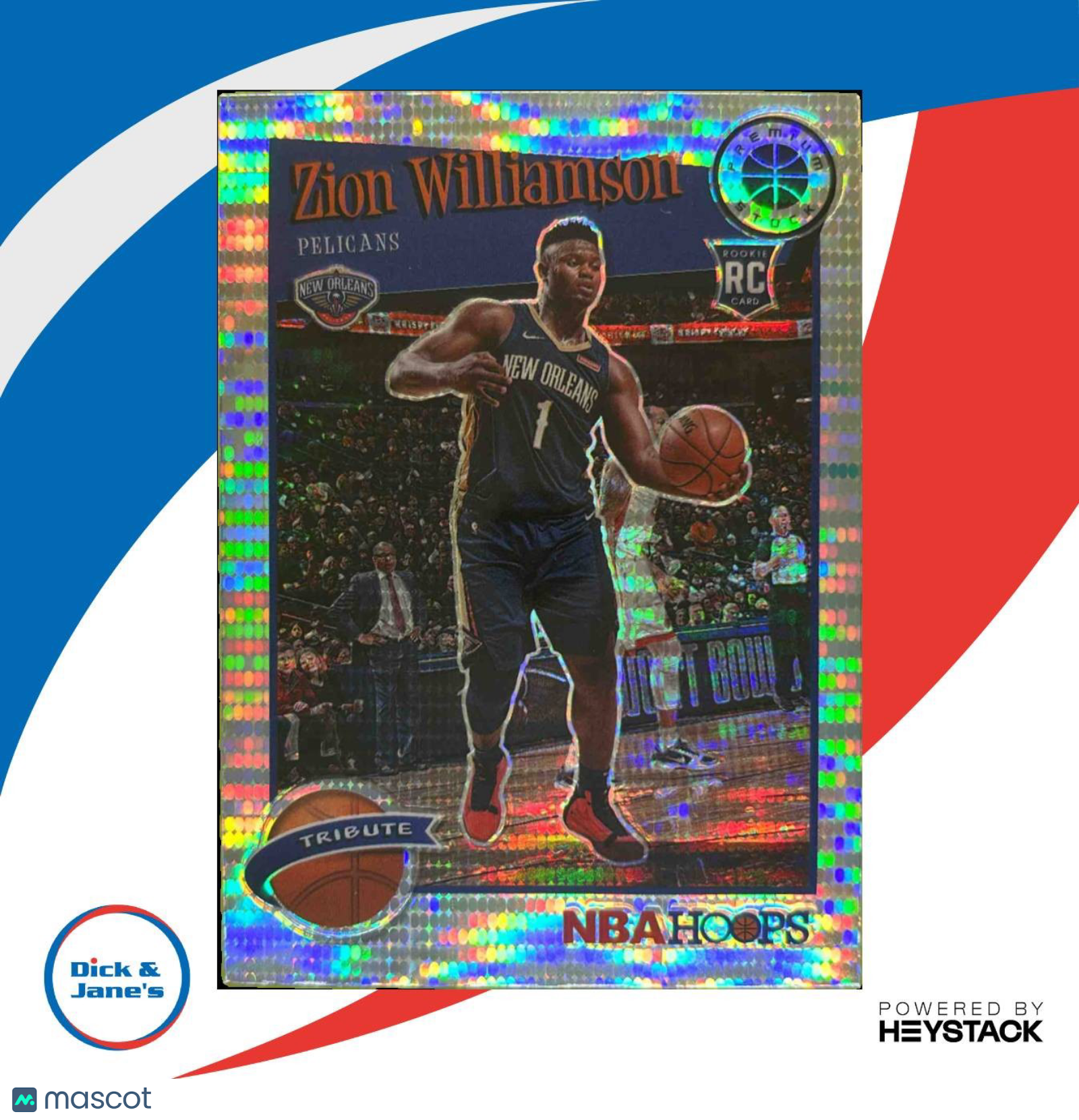 2019-20 Hoops Premium Stock Zion Williamson Prizms Pulsar #296 RC New Orleans - Sports Cards