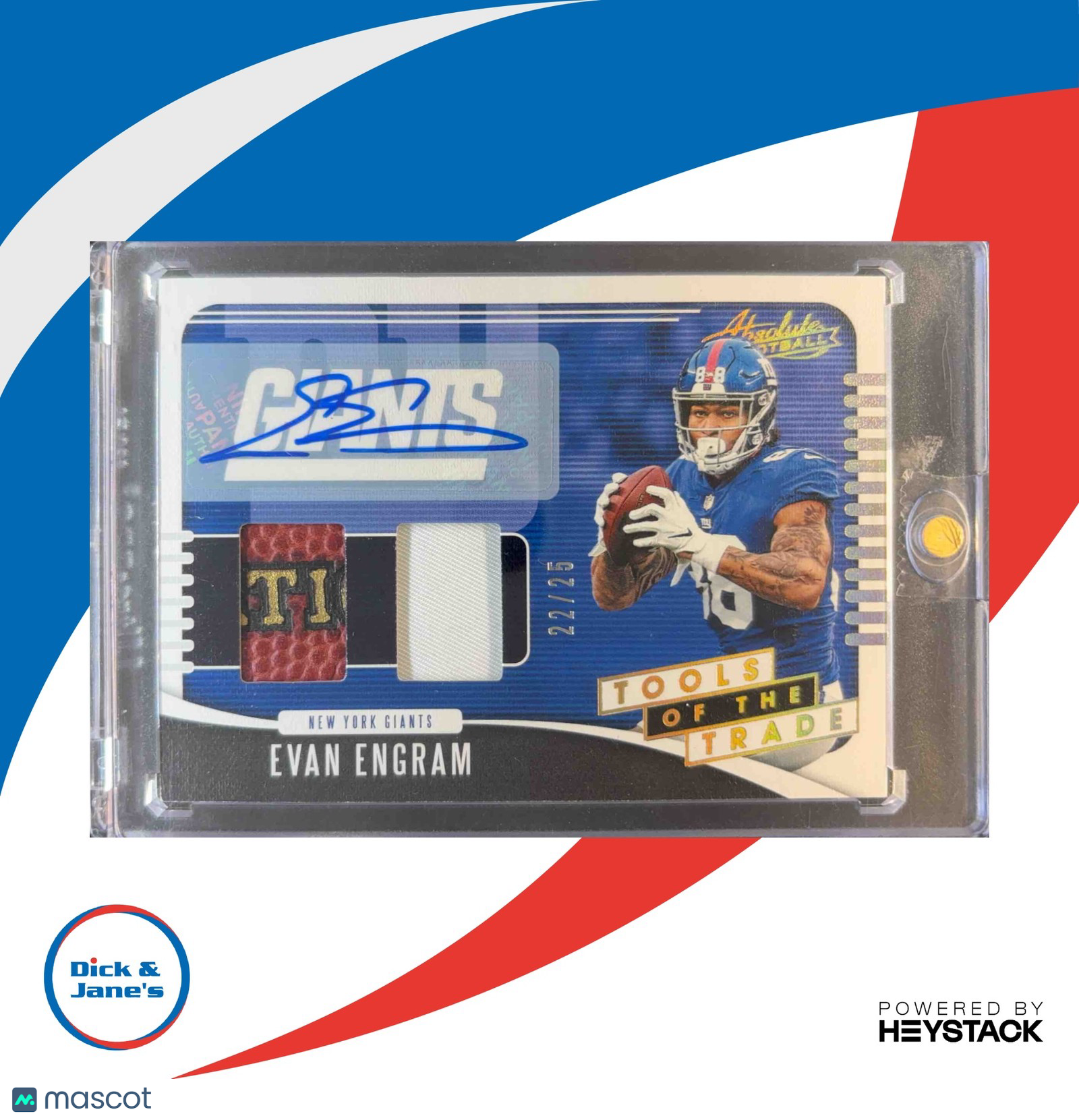 2019 Absolute Evan Engram Tools of the Trade Materials Double Prime 22/25 Giants - Sports Cards