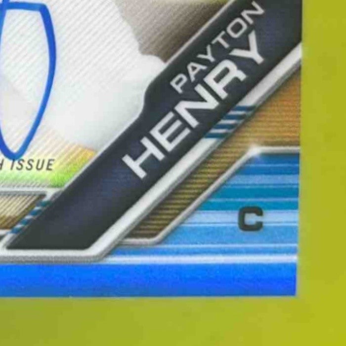 2019 Bowman Chrome Payton Henry Prospects Auto Blue /150 Milwaukee Brewers - Sports Cards