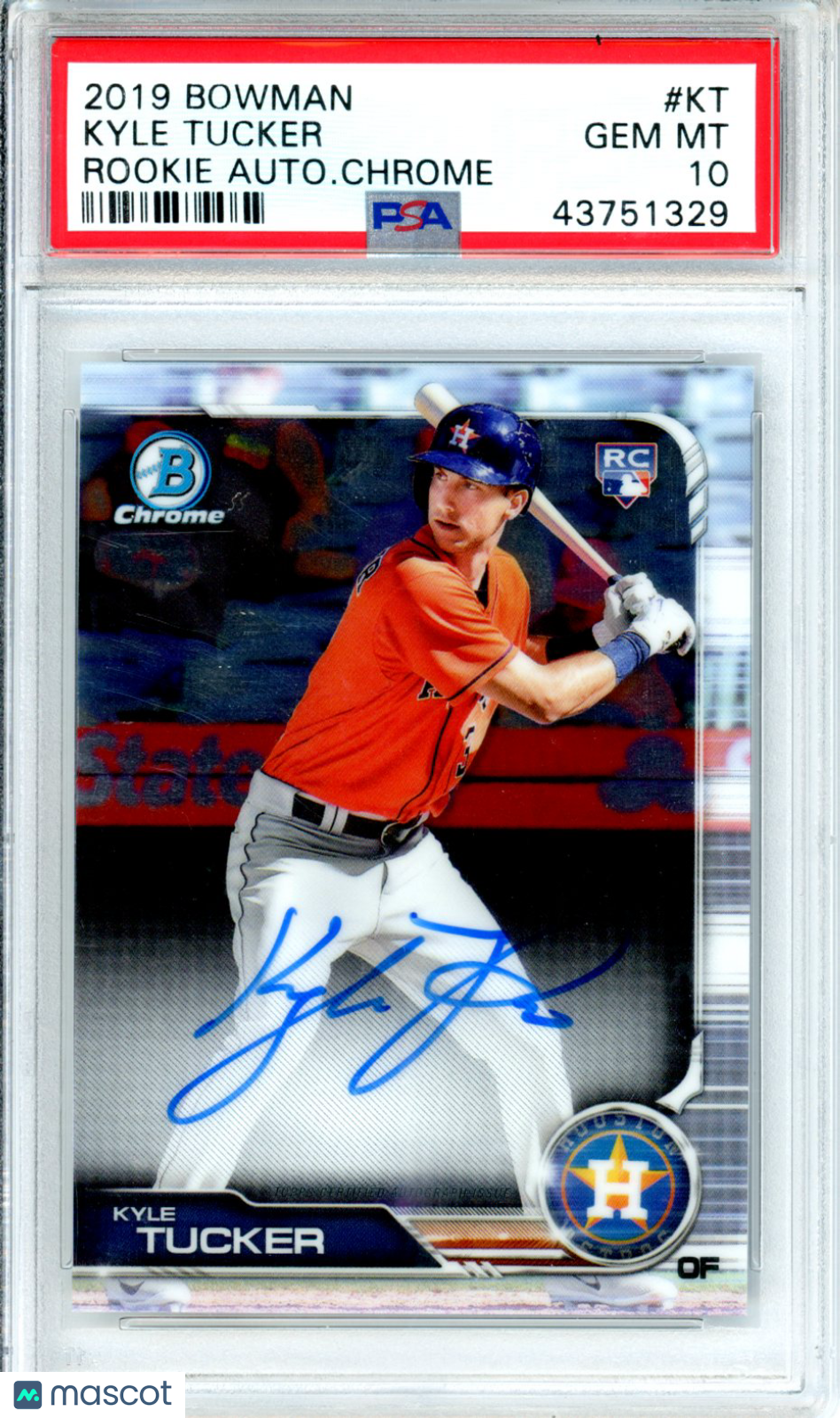 2019 Bowman Chrome Rookie Autographs Chrome Kyle Tucker PSA 10 Houston Astros Graded Sports Cards