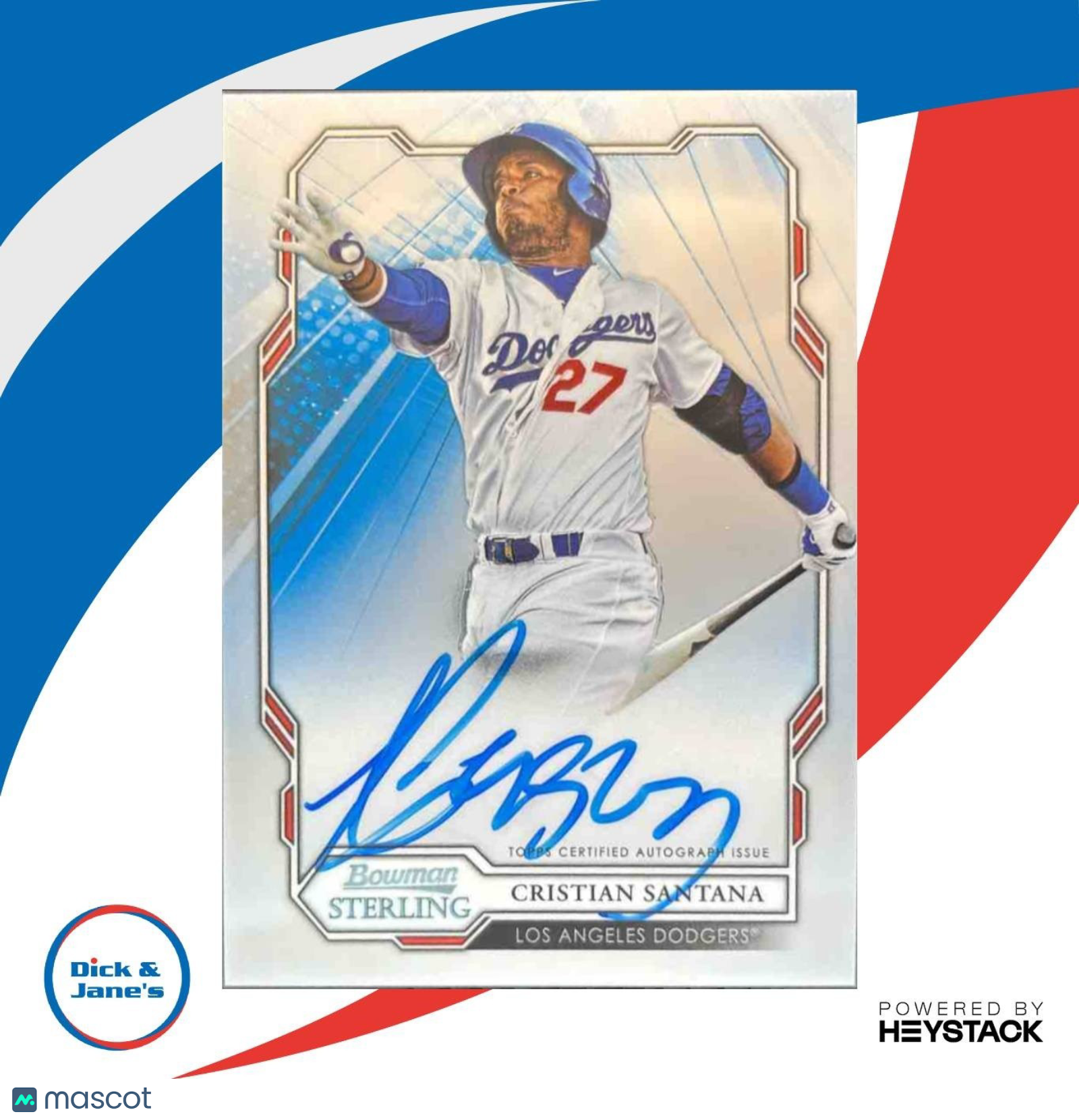 2019 Bowman Sterling Cristian Santana Prospect & Rookie Auto Los Angeles Dodgers - Sports Cards