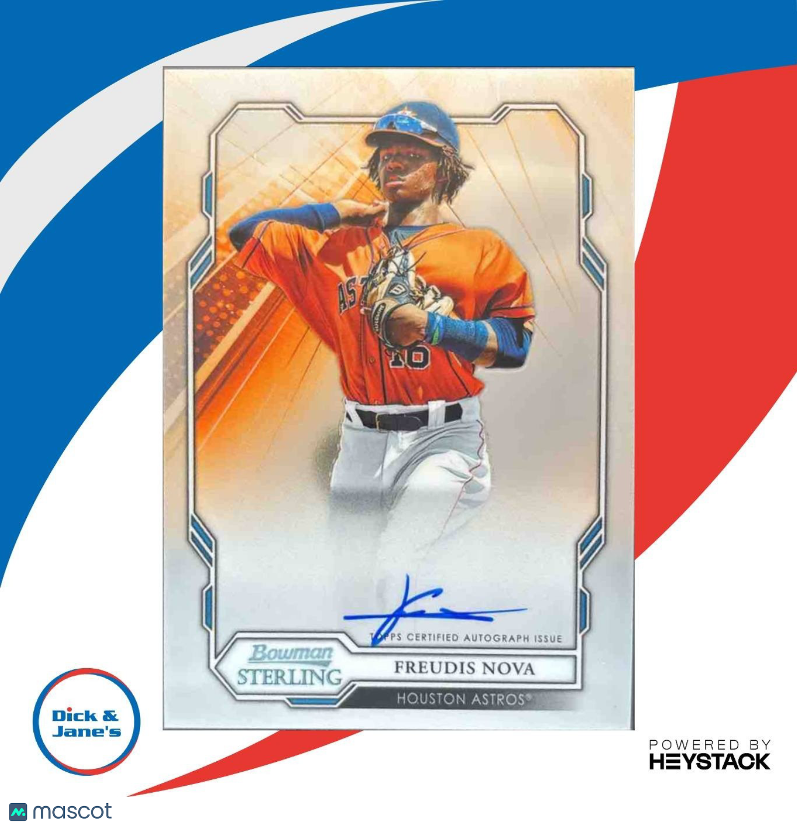 2019 Bowman Sterling Freudis Nova Prospect & Rookie Auto #BSPA-FN Houston Astros - Sports Cards