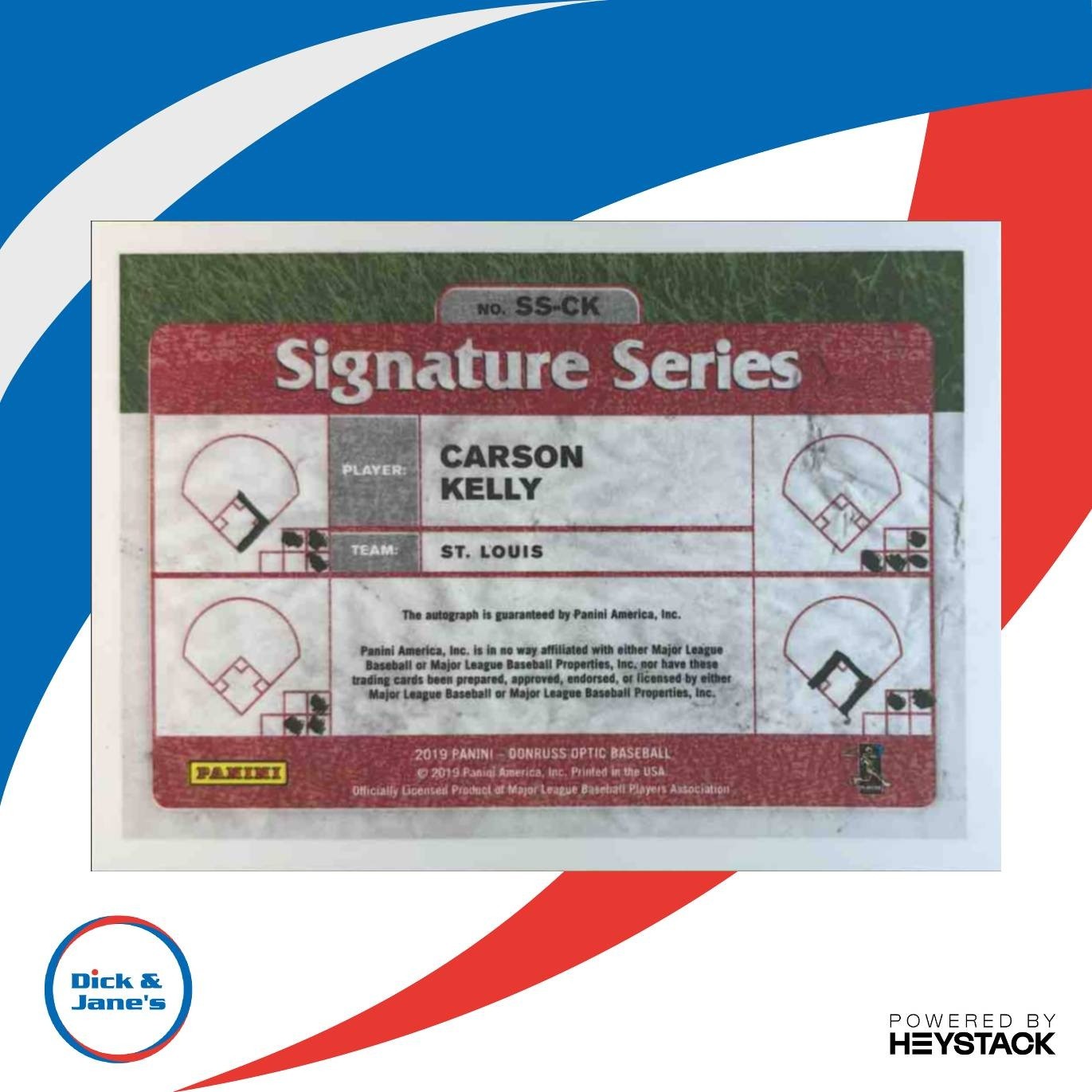 2019 Donruss Optic Carson Kelly Signature Series #SS-CK Auto St. Louis Cardinals - Sports Cards