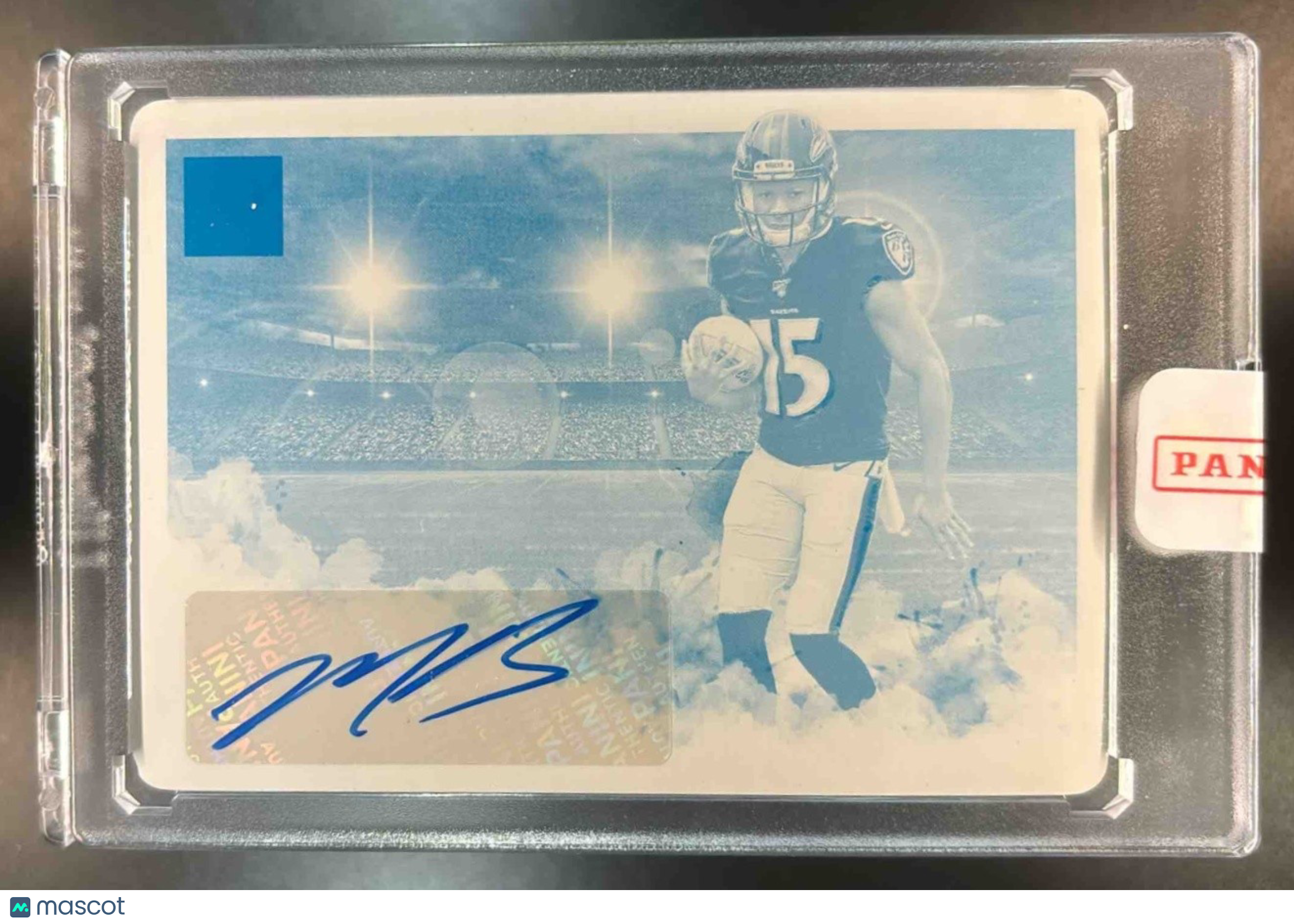 2019 Impeccable Marquise Brown Rookie Landscape Printing Plate Cyan 1/1 Auto RC - Sports Cards