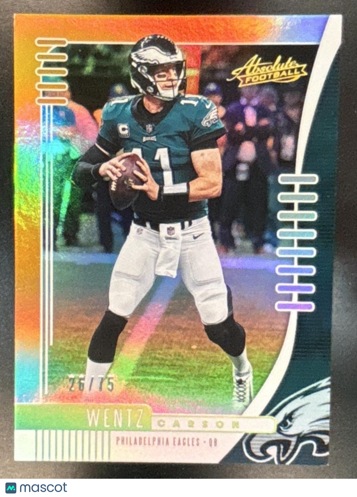 2019 Panini Absolute Carson Wentz Orange /75 #55 Philadelphia Eagles - Sports Cards