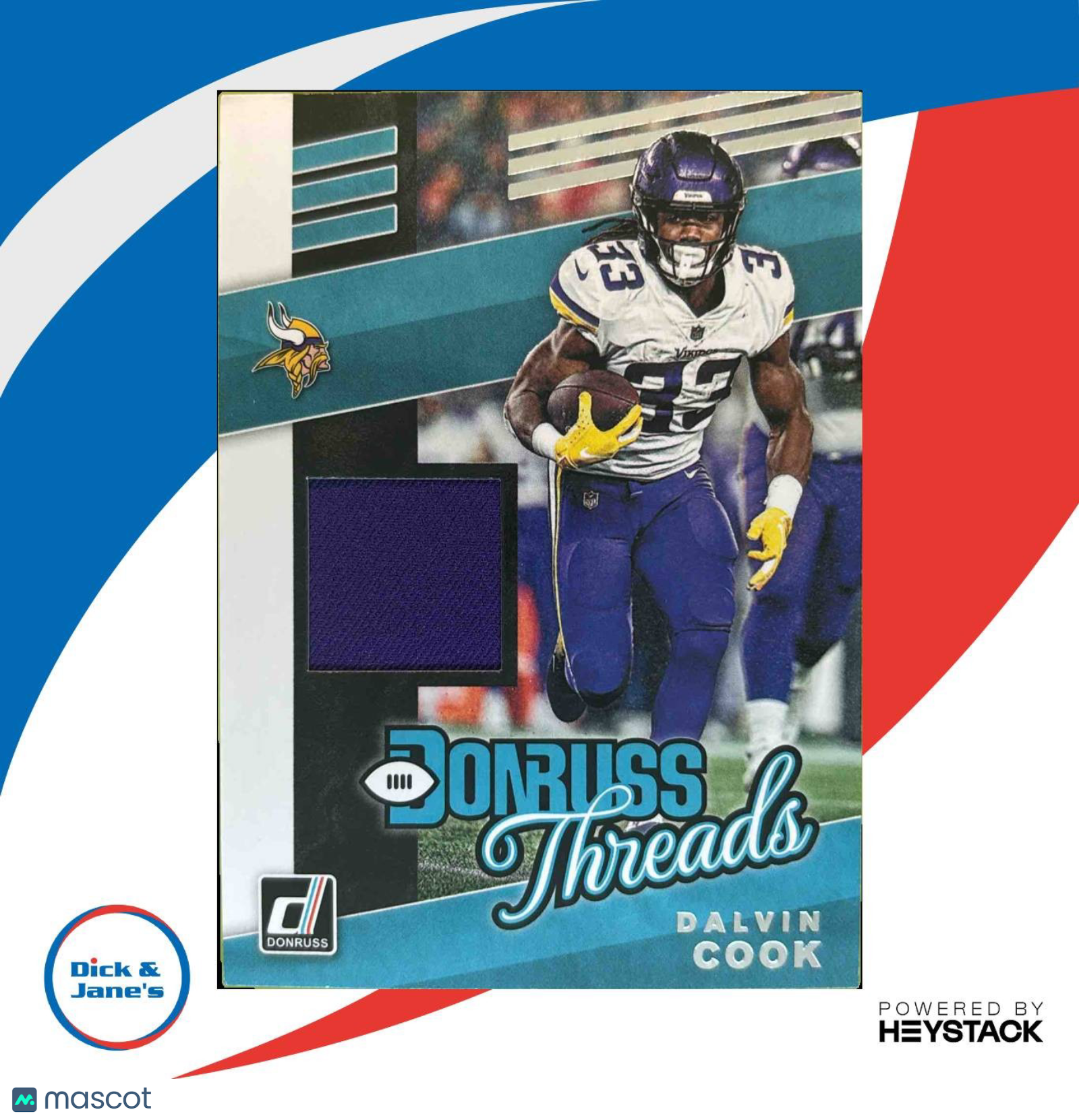 2019 Panini Donruss Dalvin Cook Threads #T-10 Minnesota Vikings - Sports Cards
