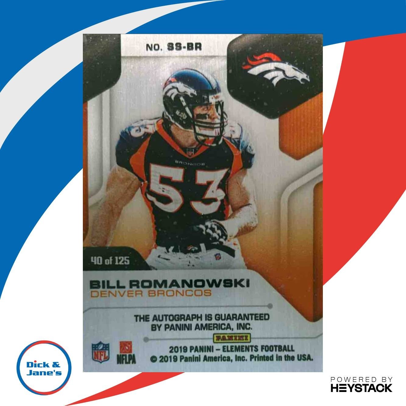 2019 Panini Elements Bill Romanowski Signatures /125 #SS-BR Auto Denver Broncos - Sports Cards