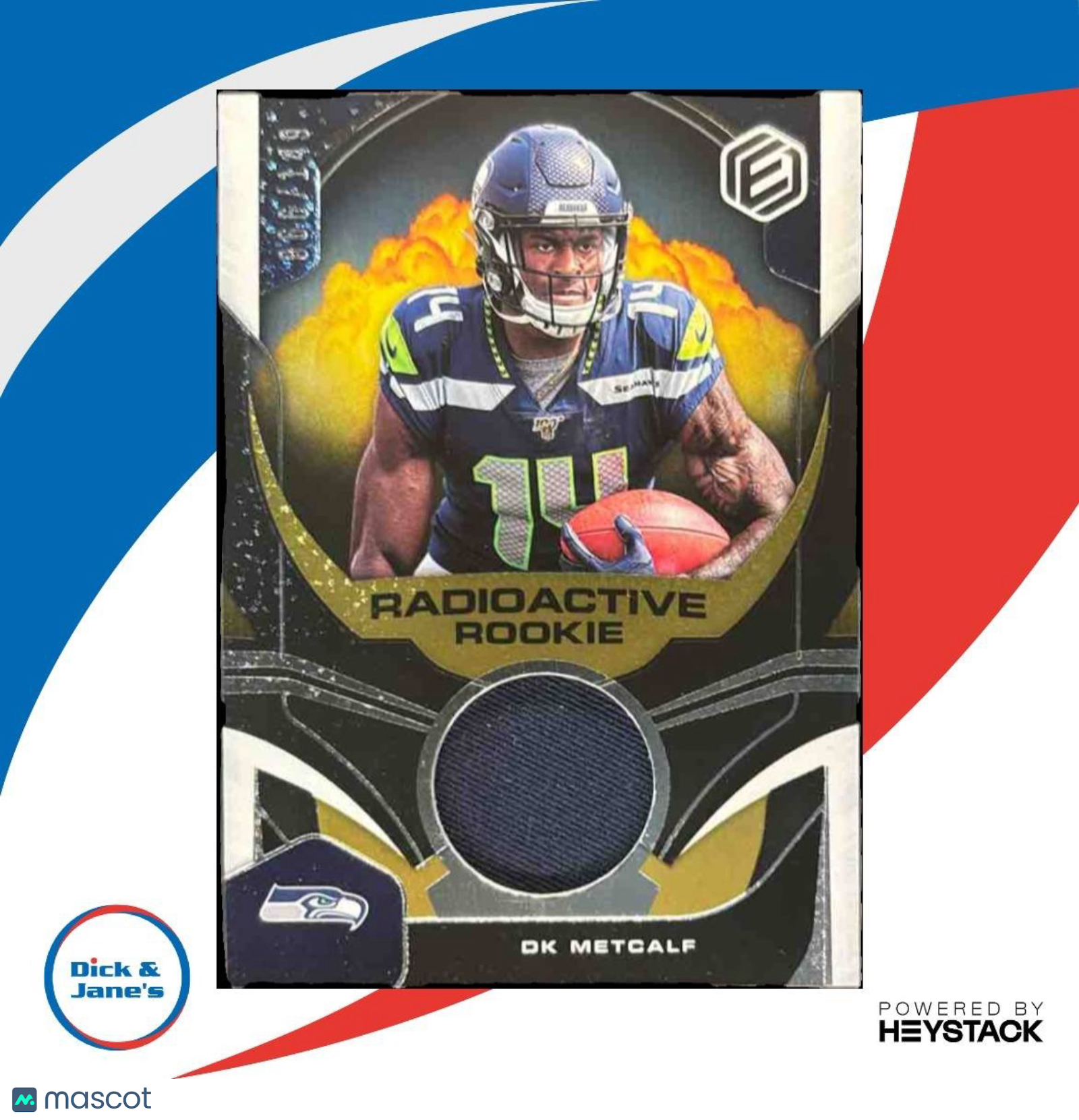 2019 Panini Elements DK Metcalf Radioactive Patch /149 RC Seattle Seahawks - Sports Cards