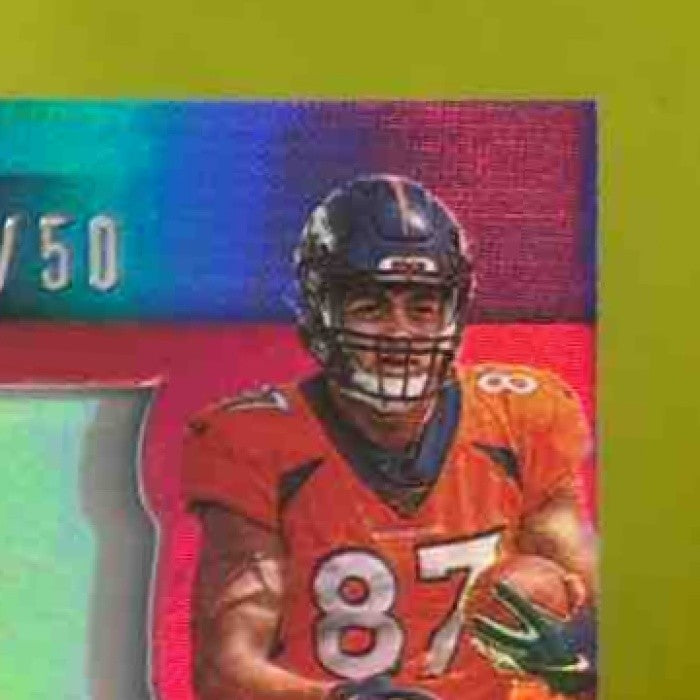 2019 Panini Elements Noah Fant Rookie Neon Signs Red /50 RC Auto Denver Broncos - Sports Cards