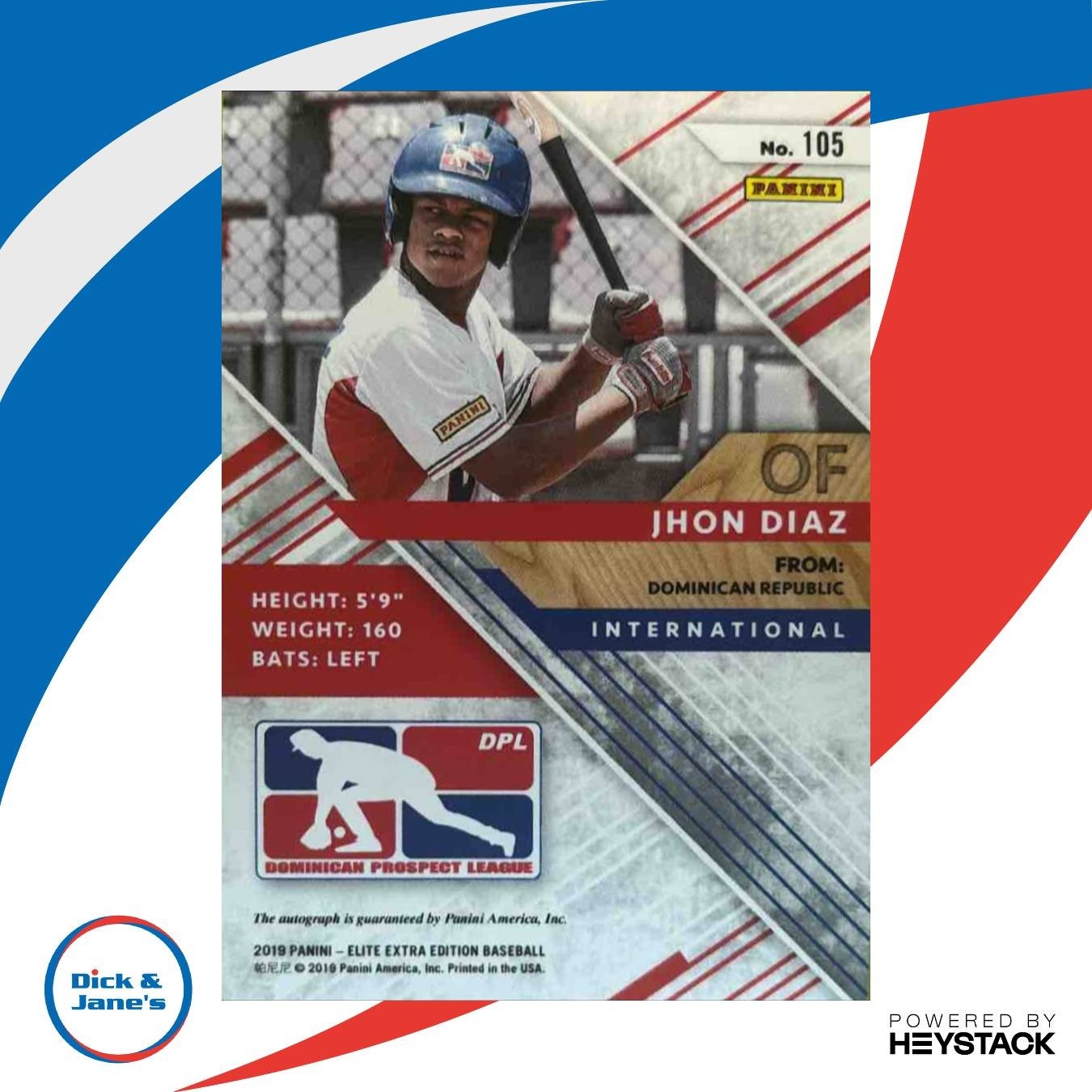 2019 Panini Elite Extra Edition Jhon Diaz Auto #105 - Sports Cards