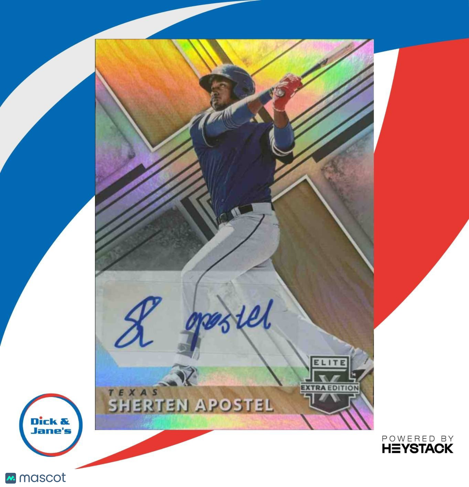 2019 Panini Elite Extra Edition Sherten Apostel Auto #114 Texas Rangers - Sports Cards