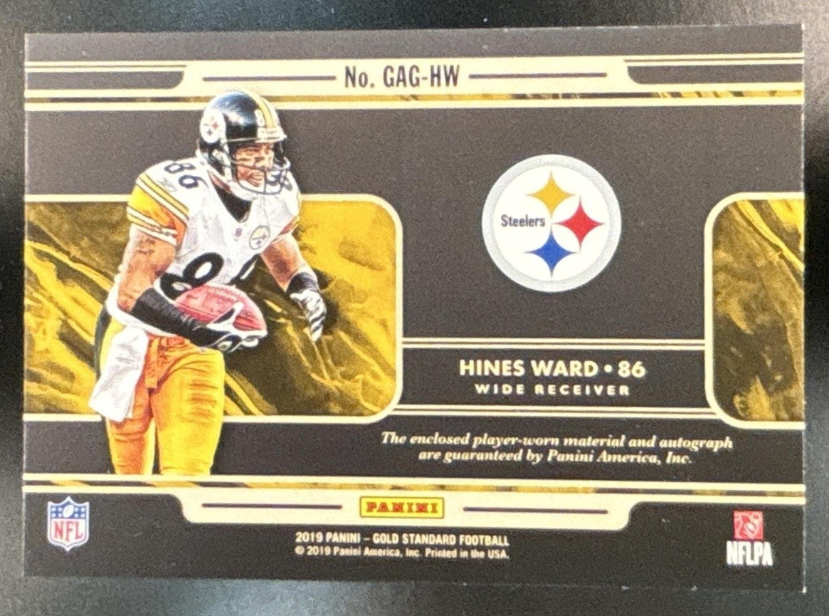 2019 Panini Gold Standard Hines Ward Good as Gold Patch Auto /25 Steelers - Sports Cards