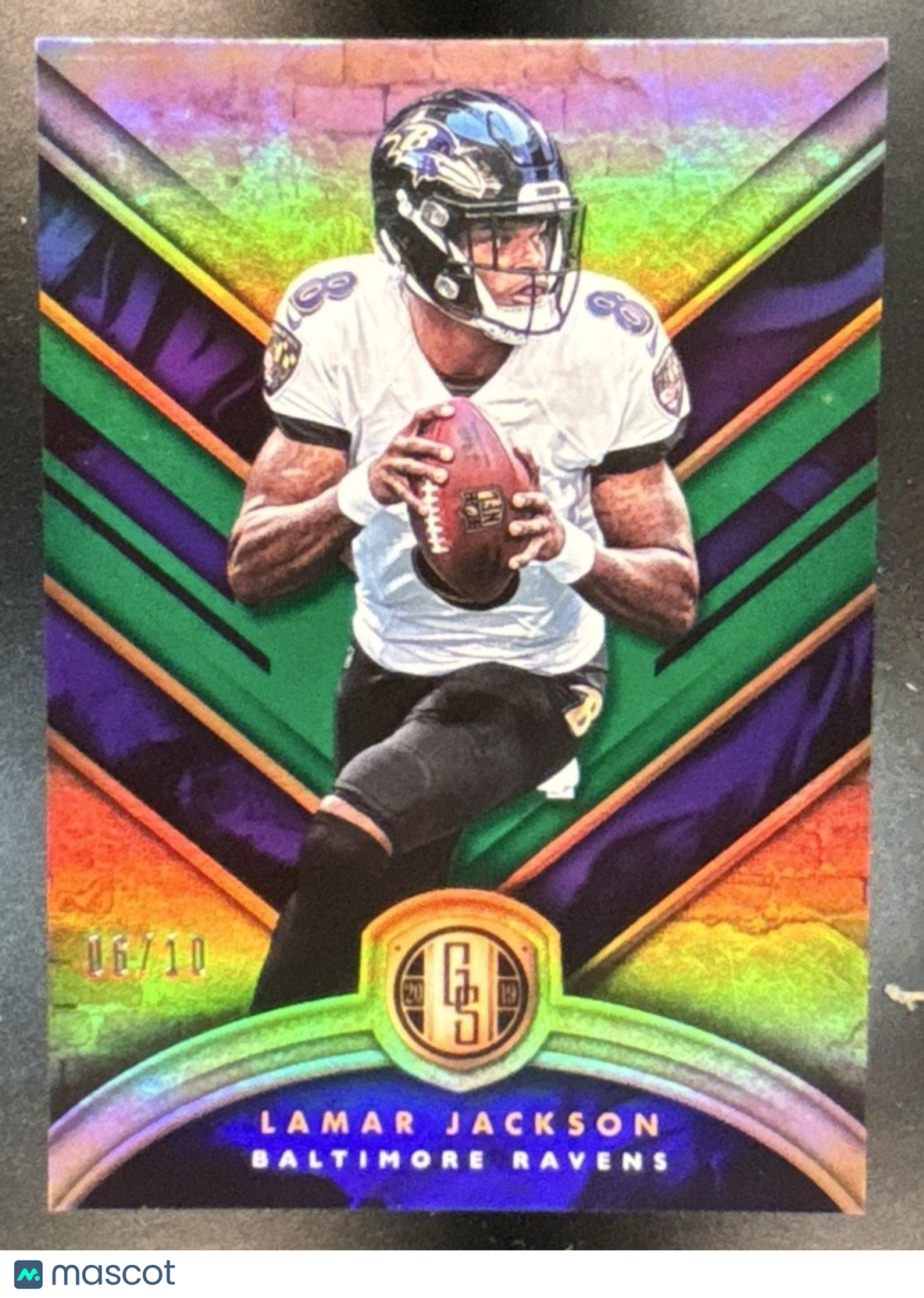 2019 Panini Gold Standard Lamar Jackson Emerald /10 #91 Baltimore Ravens - Sports Cards