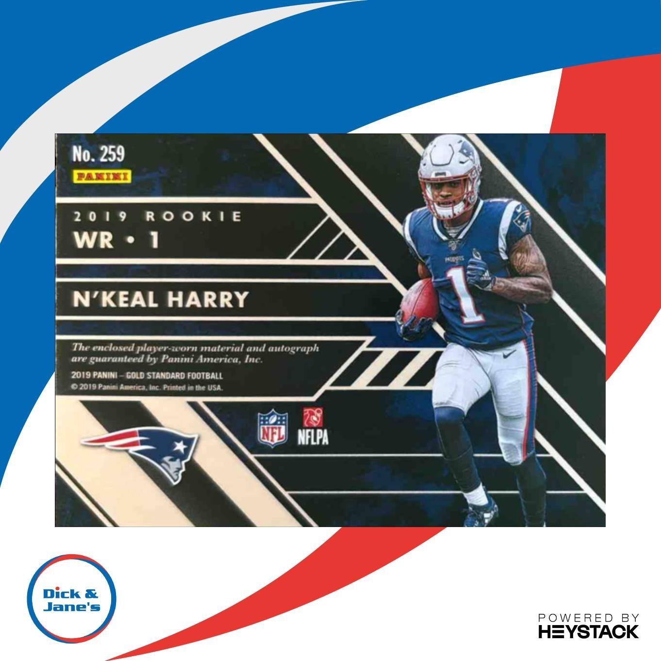 2019 Panini Gold Standard N Keal Harry 26/75 #259 RC Auto New England Patriots - Sports Cards