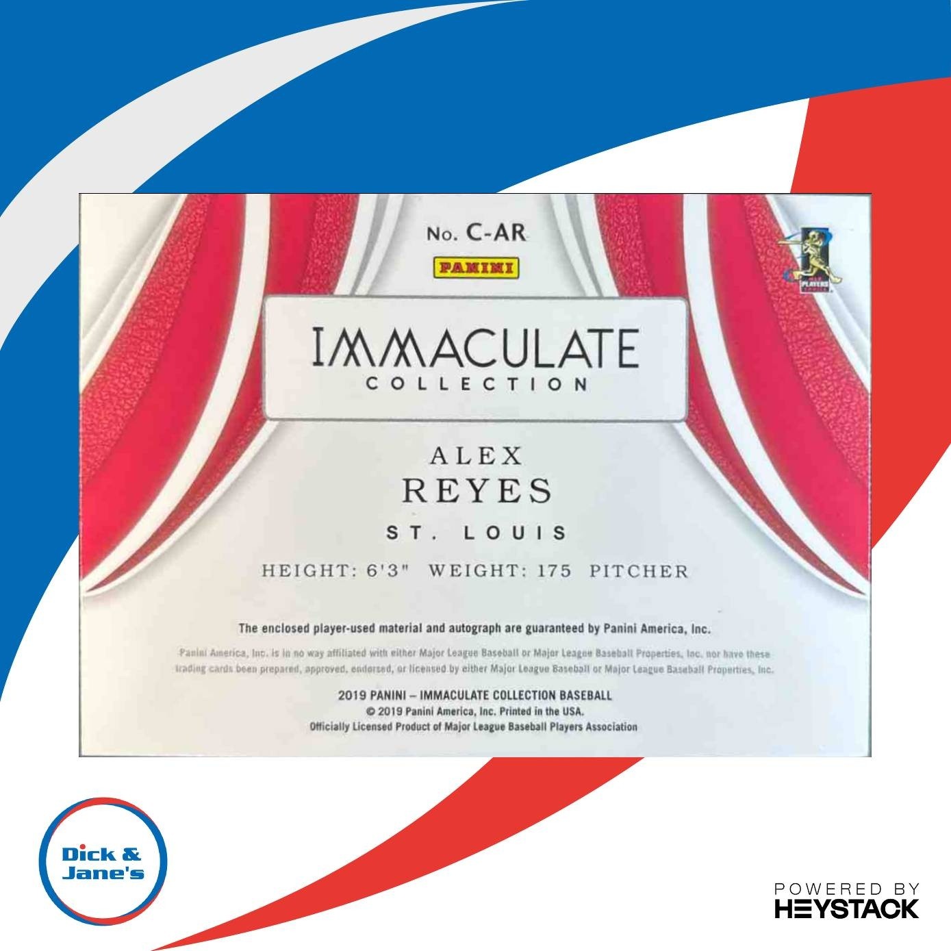 2019 Panini Immaculate Collection Alex Reyes Complete 3/25 #C-AR MEM Cardinals - Sports Cards