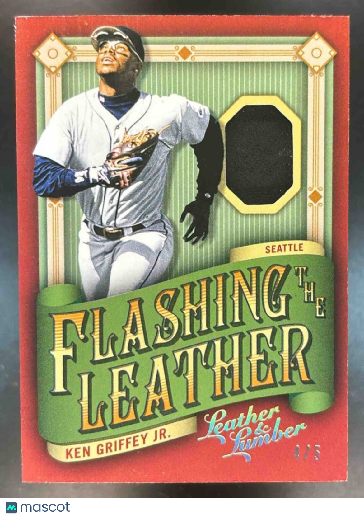 2019 Panini Leather & Lumber Ken Griffey Jr Flashing the Leather /5 MEM Mariners - Sports Cards